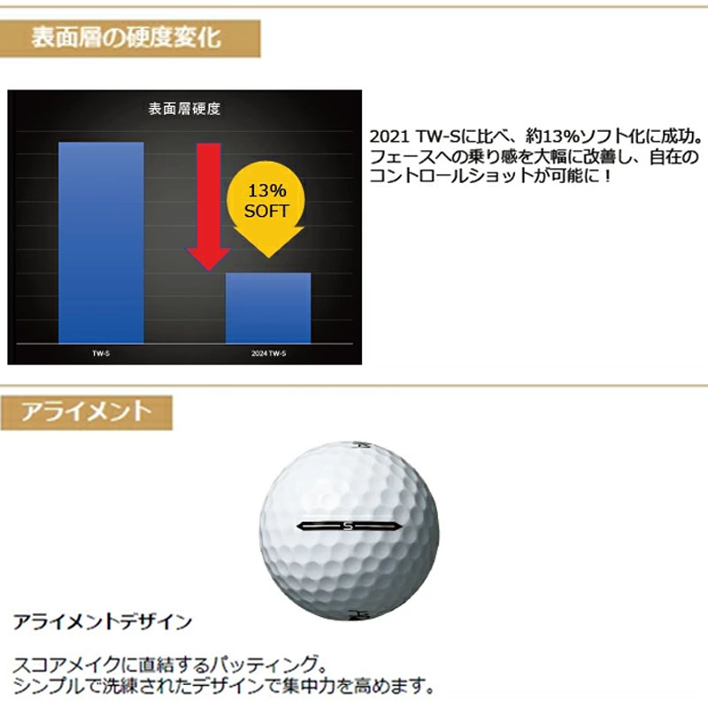 TOUR WORLD 特価 本間ゴルフ ホンマ TW-S ツアーワールド ゴルフボール