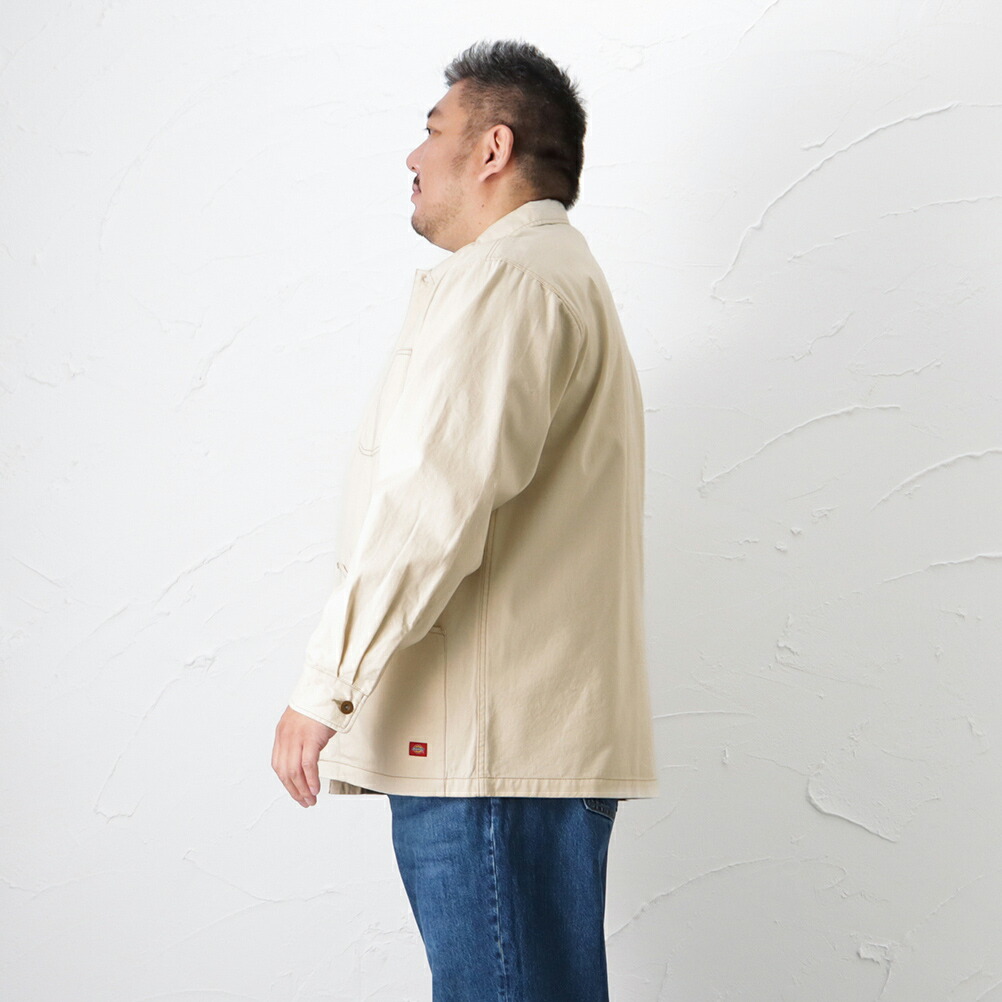 Dickies ディッキーズ [大きいサイズ] カバーオール デニムジャケット メンズ 綿100% ツイル 配色ステッチ ブランド 人気 アウター  キングサイズ