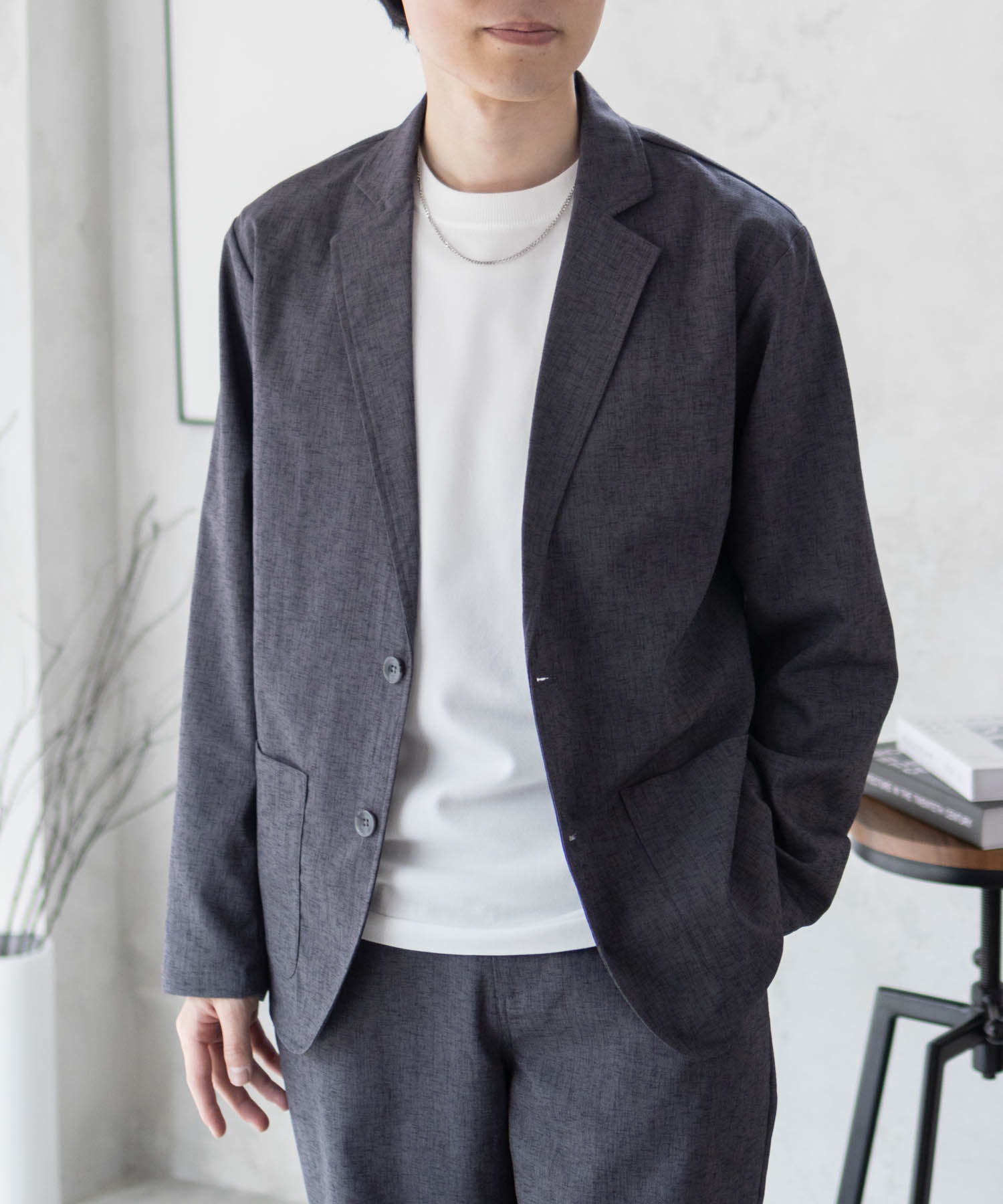 URBAN COLLECTION アーバンコレクション テーラードジャケット メンズ リネンライク ...