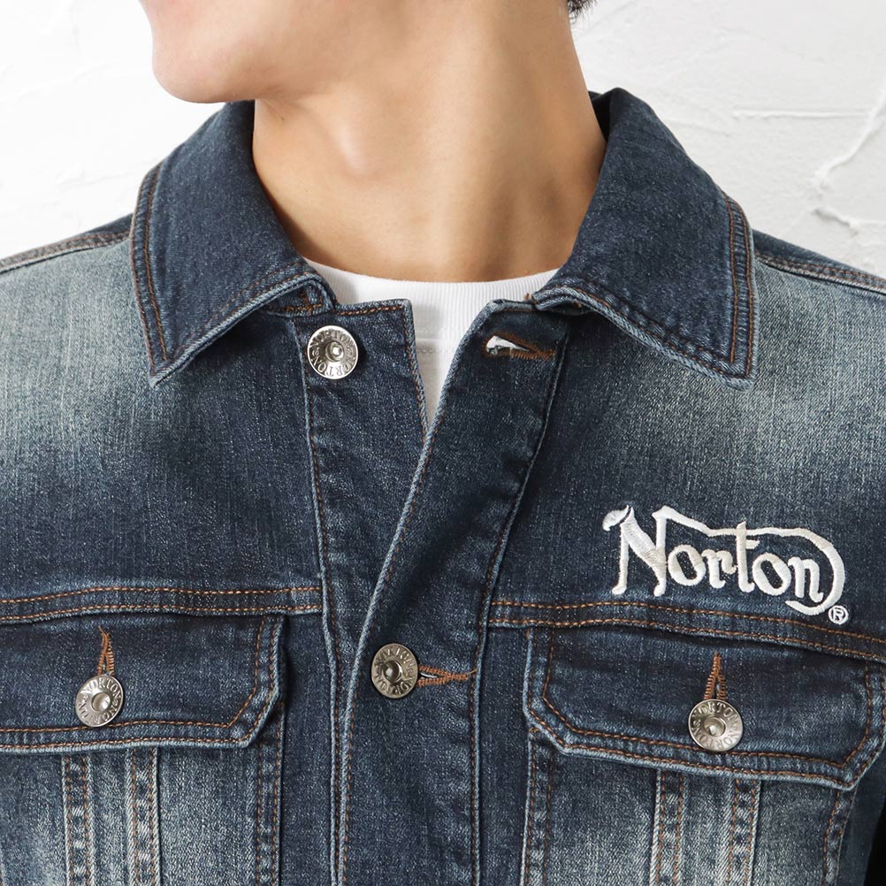 Norton ノートン デニムジャケット メンズ ストレッチ 大きいサイズ 