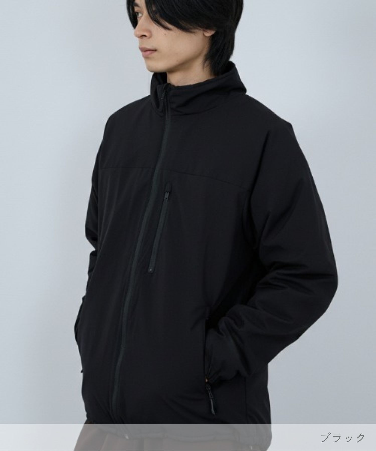 NAVY スタンドジャケット メンズ アウター 中綿 裏シャギー 耐久撥水