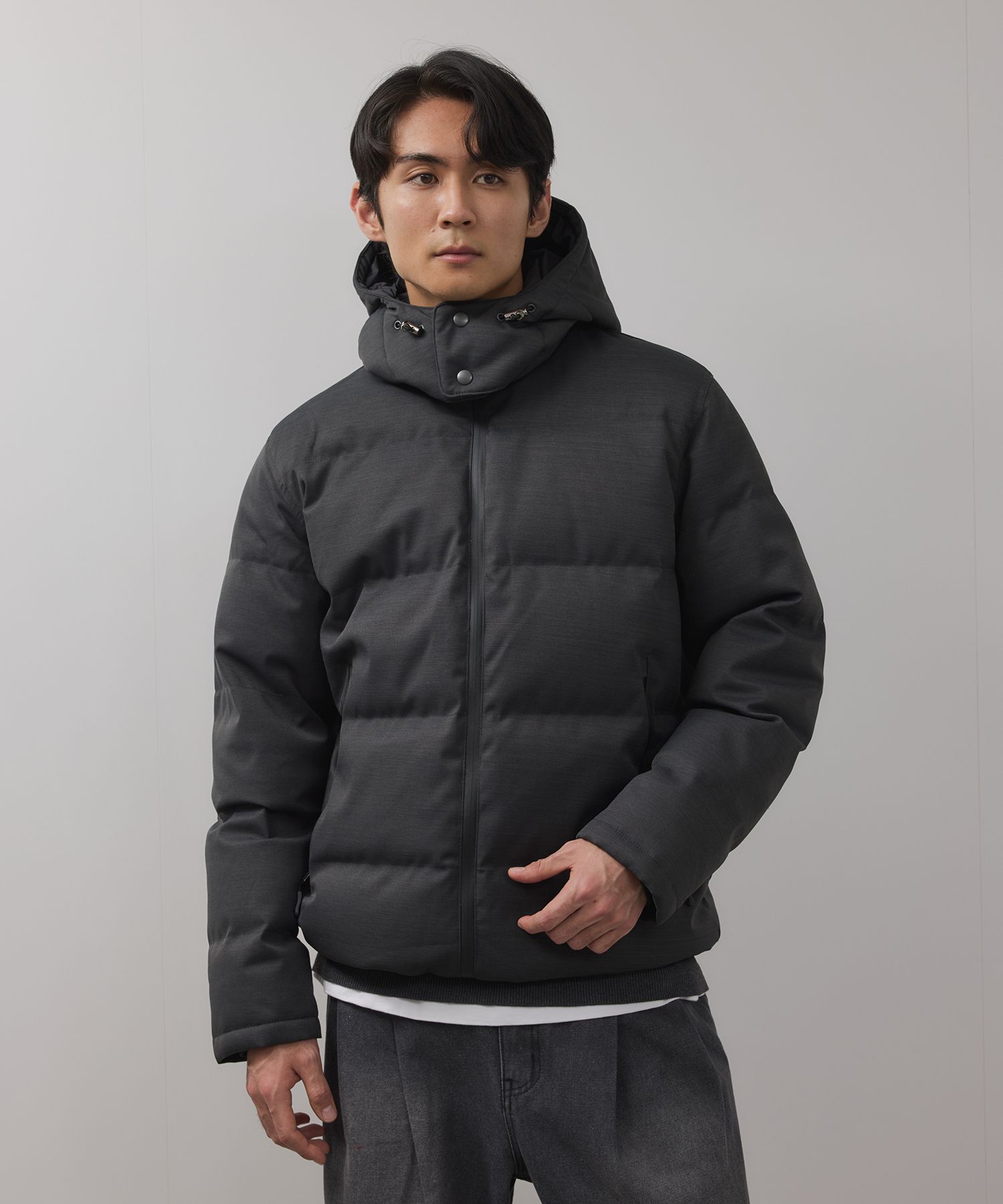 NAVY ダウンジャケット メンズ アウター 撥水 軽量 フード着脱