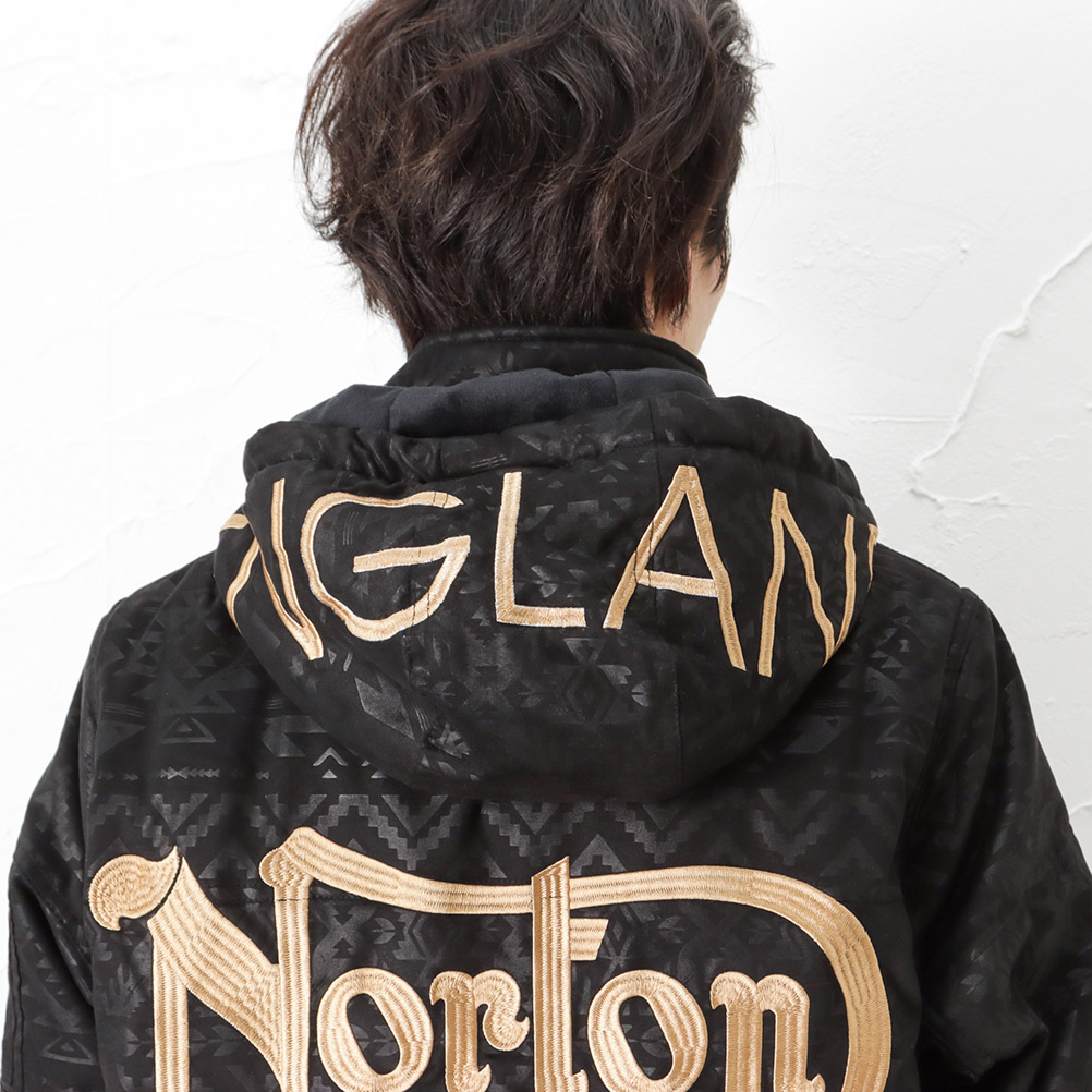 Norton ノートン ジャケット 大きいサイズ メンズ ポリスエード 総柄