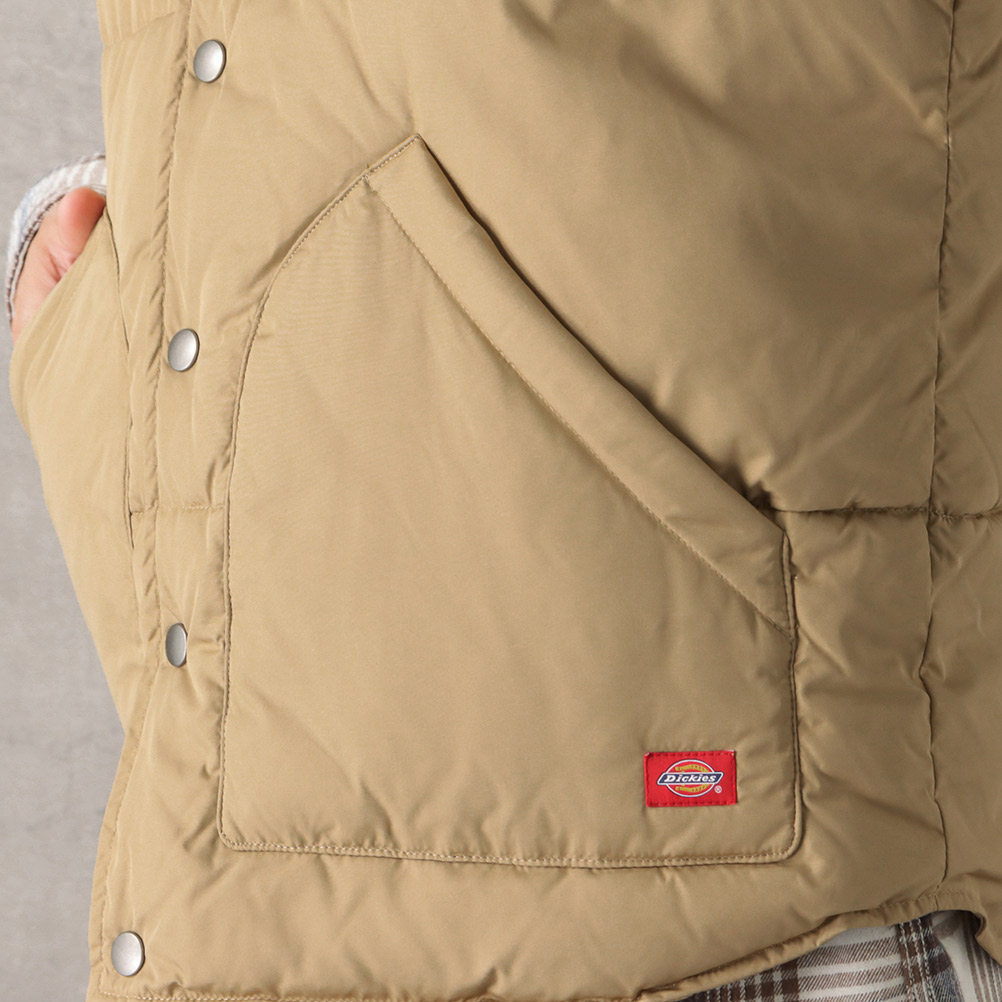 Dickies ディッキーズ 中綿ベスト メンズ 異素材切替 ラウンド