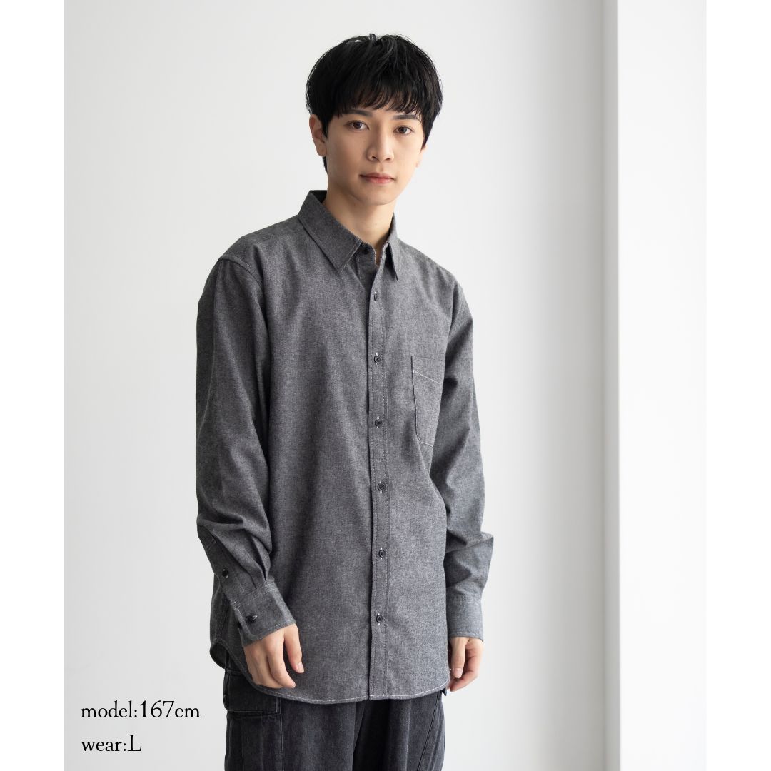 コットン メンズシャツ 長袖シャツ B012 ネイビー サイズ3XL