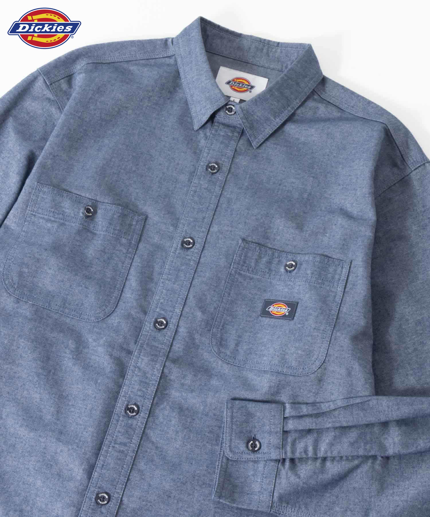 Dickies ディッキーズ ワークシャツ メンズ 長袖 微起毛 無地 レギュラーカラー カジュアル...