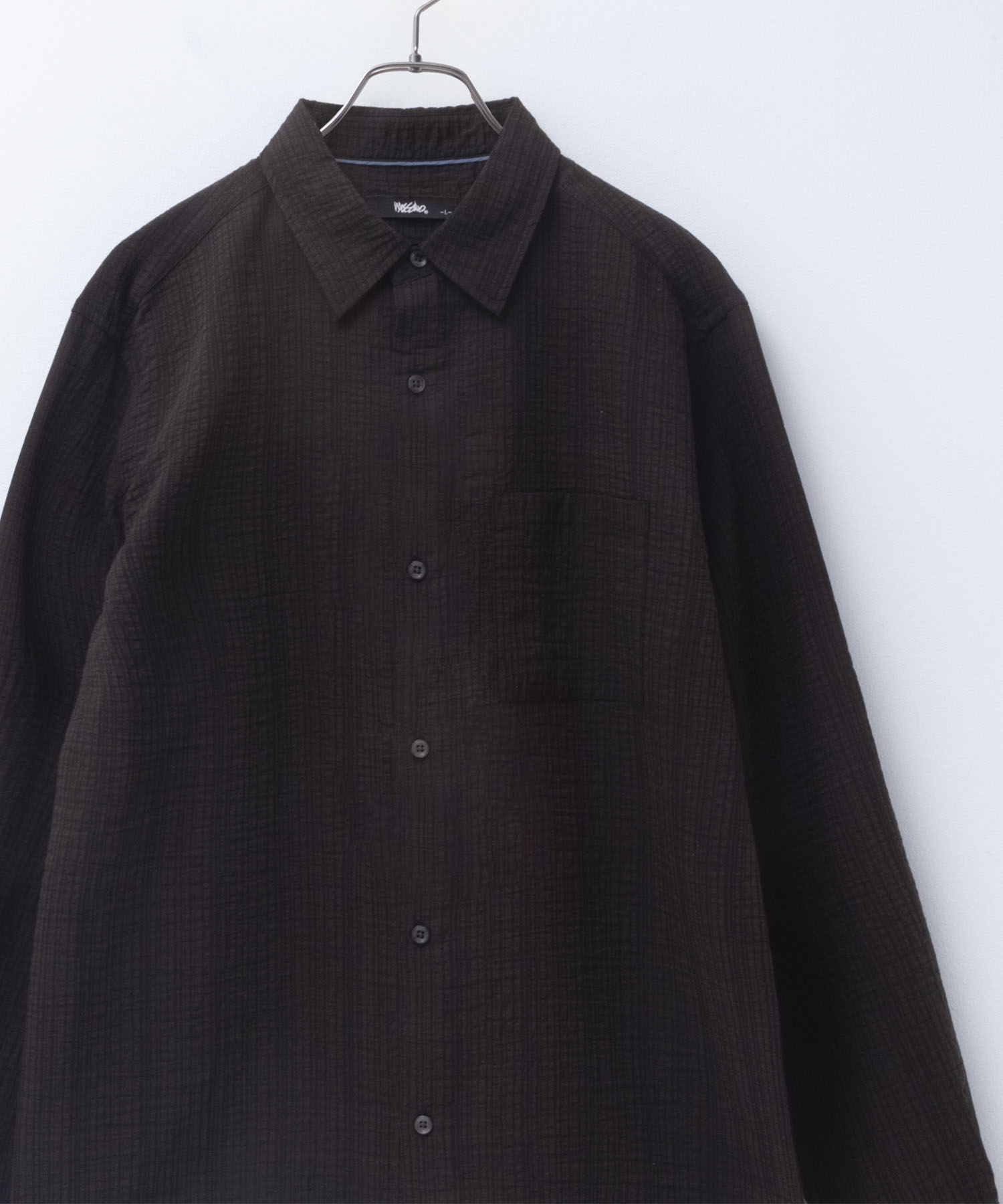 MOSSIMO モッシモ シャツ メンズ 長袖 冷感 無地 レギュラーカラー カジュアルシャツ トッ...