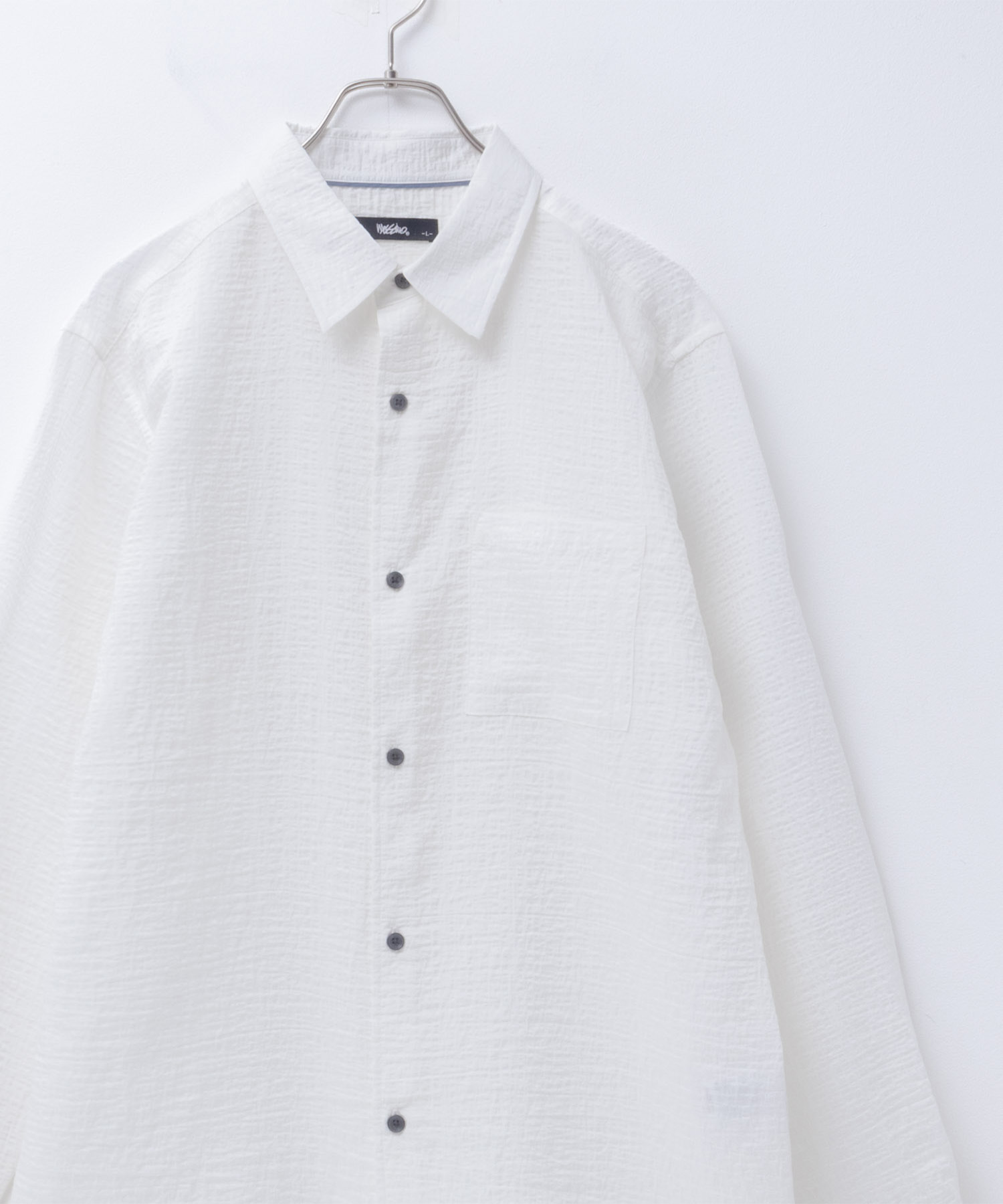 MOSSIMO モッシモ シャツ メンズ 長袖 冷感 無地 レギュラーカラー カジュアルシャツ トッ...