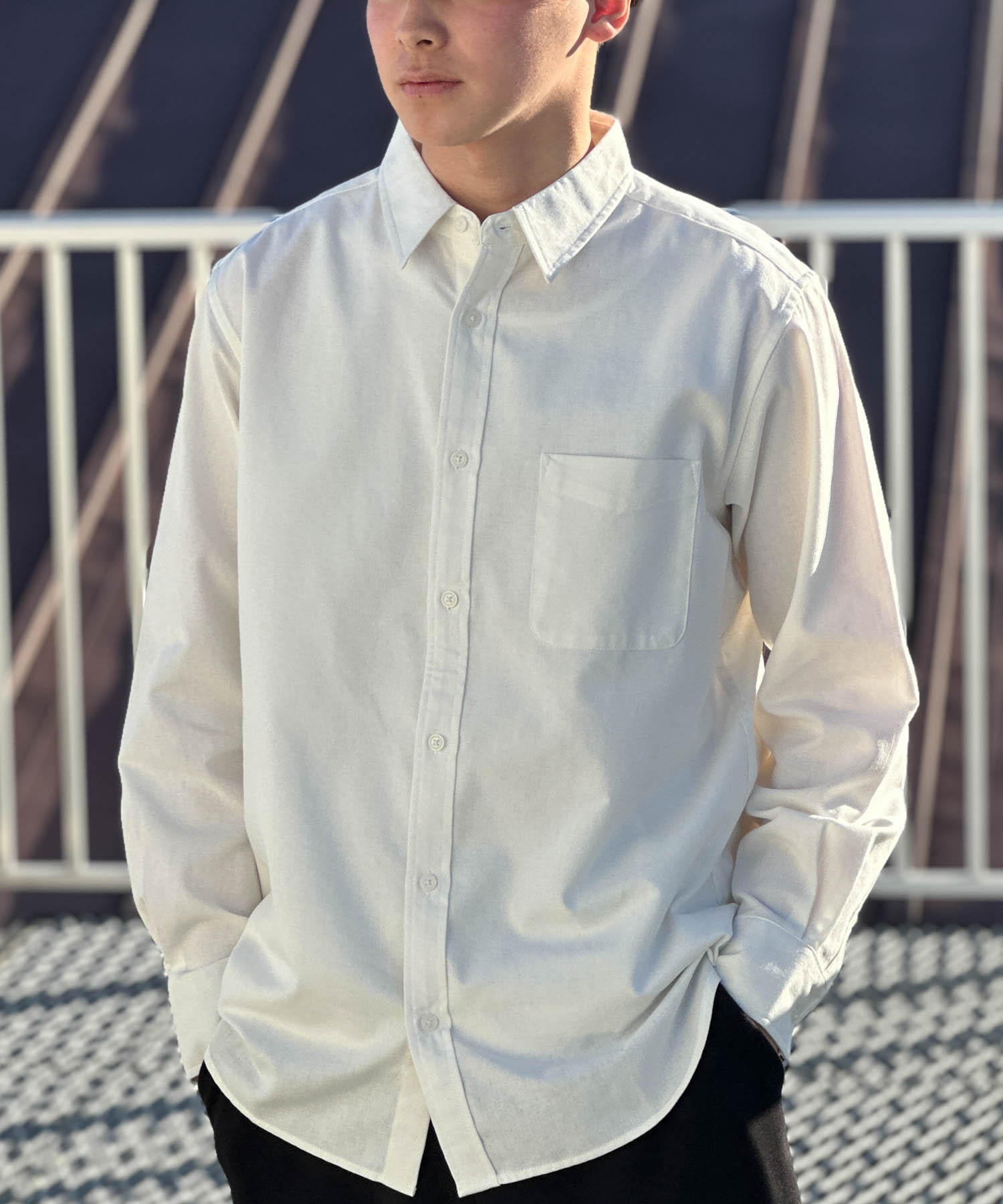 NAVY シャツ メンズ 長袖 綿100％ コットン カラバリ豊富 無地