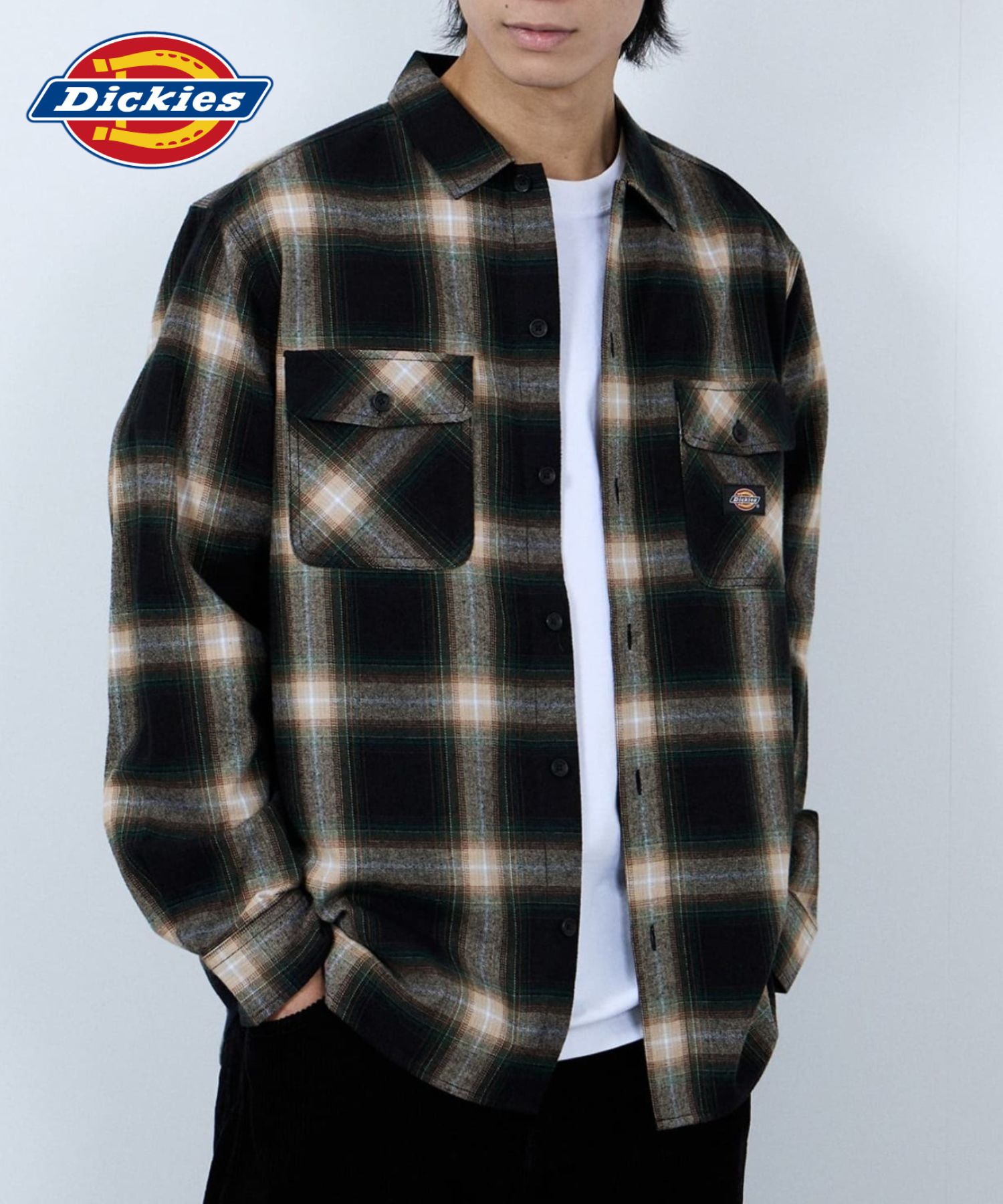 Dickies（ディッキーズ） シャツ メンズ 長袖 綿100％ コットン 胸
