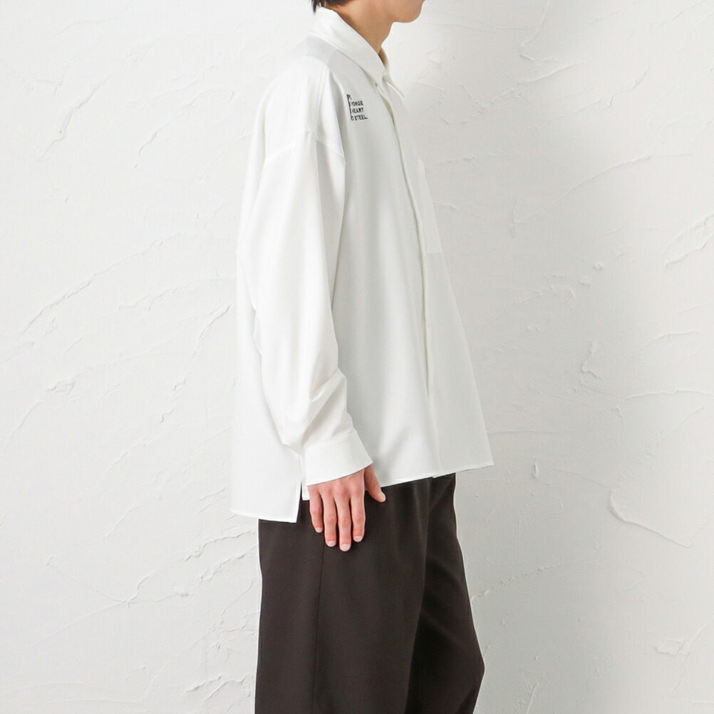 長袖シャツ メンズ 白 黒 ビッグシルエット レギュラーカラー