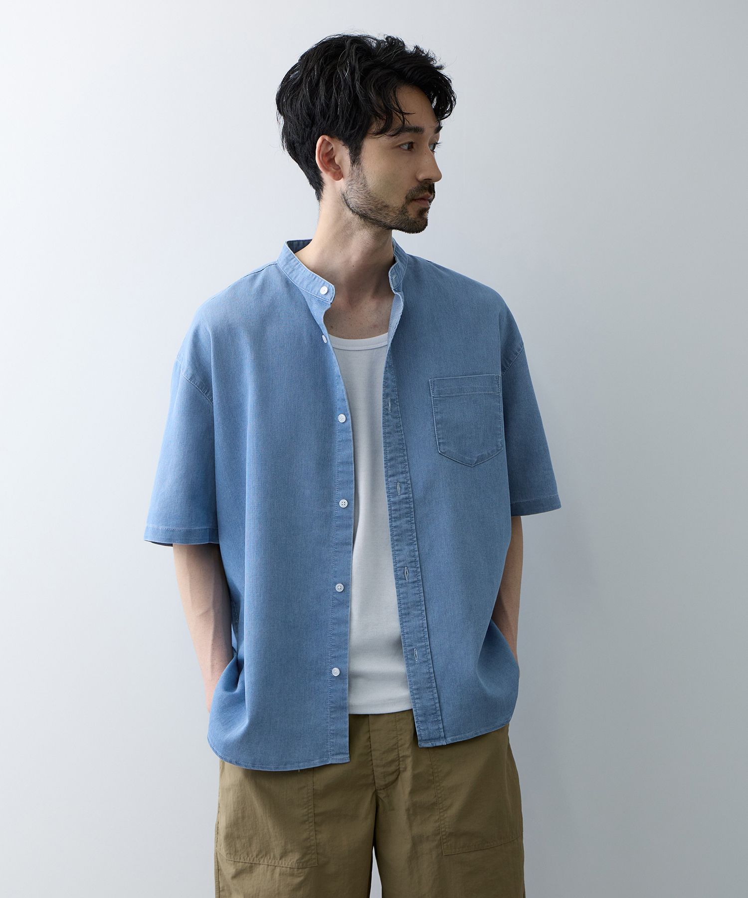 NAVY シャツ メンズ レディース 半袖 UVカット 接触冷感 軽量 ひんやり