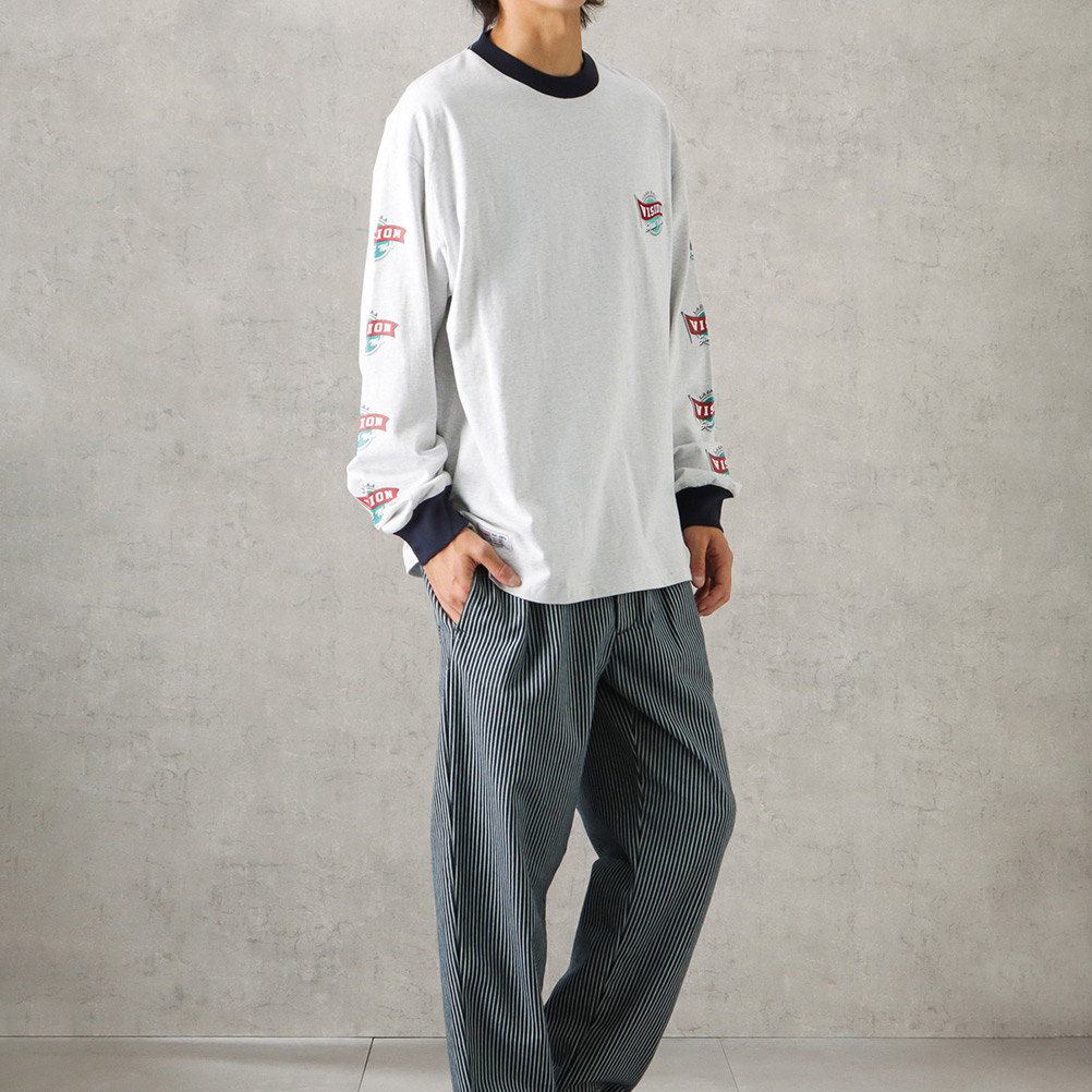 Argue Culture 長袖シャツラメ入りビッグシルエットストリート CONVERSE/コンバース 別注 ビッグシルエットデザインアソート