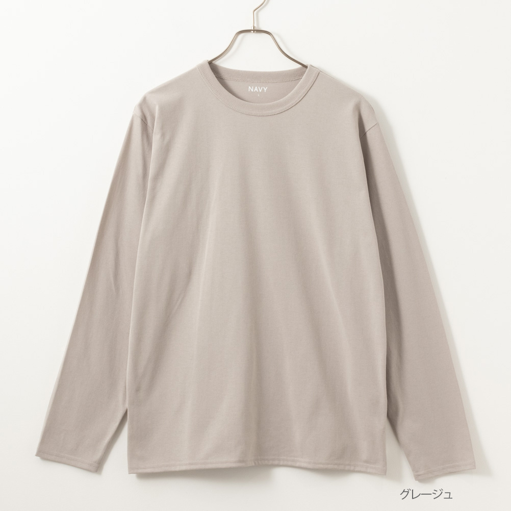 NAVY（ファッション） Tシャツ メンズ 長袖 綿混 天竺 クルー