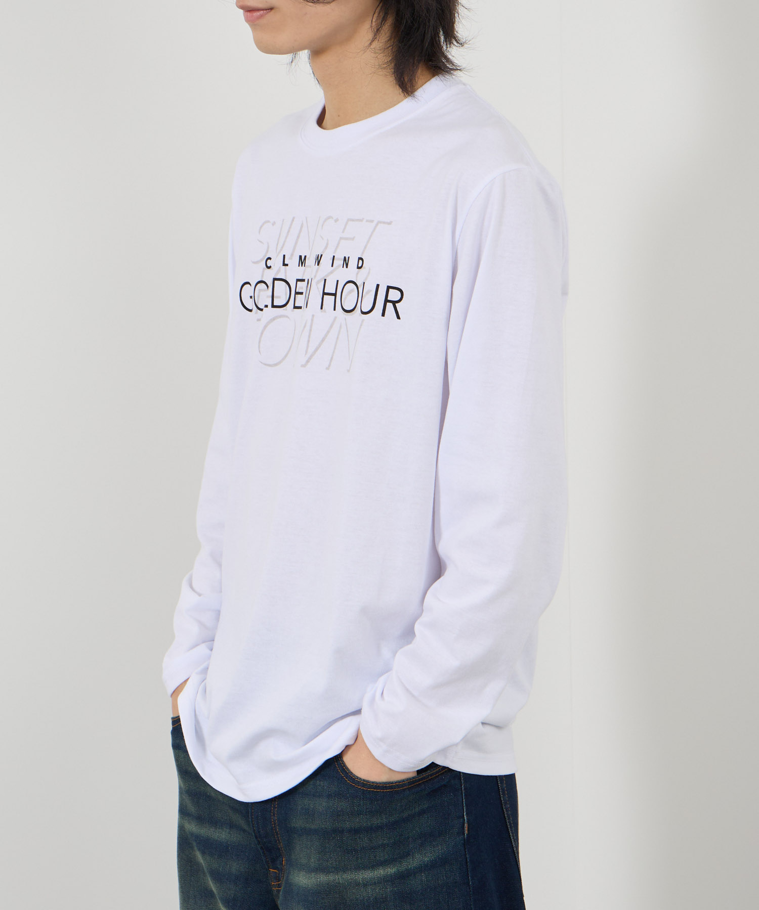 Tシャツ メンズ 長袖 ロンT ロゴ プリント クルーネック カットソー