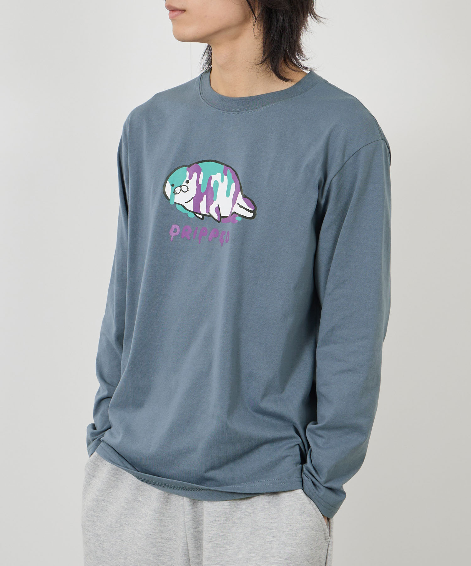 Tシャツ メンズ 長袖 ロンT アニマル アザラシ ペンギン ベアー