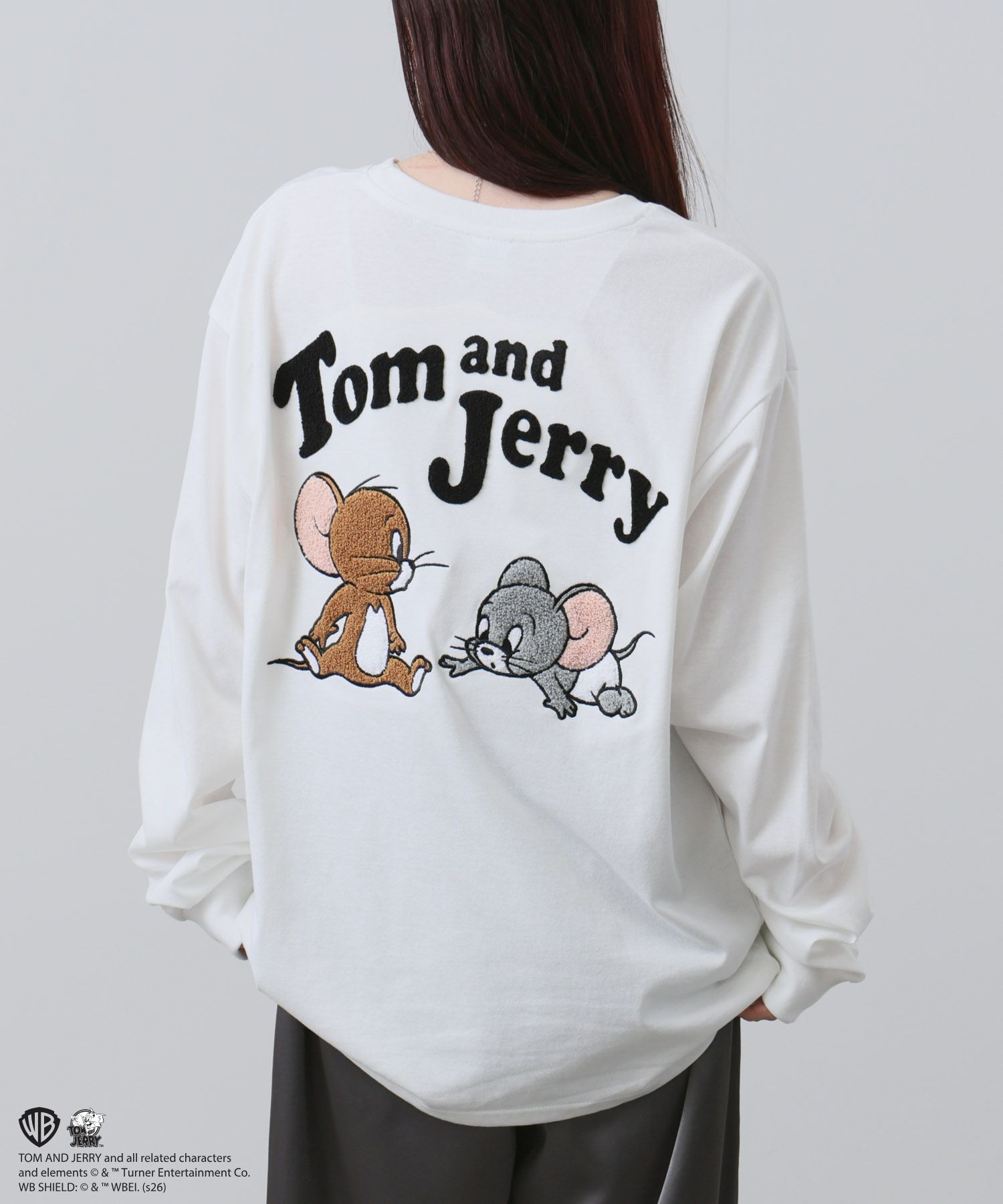 Tom and Jerry トムとジェリー Tシャツ メンズ 長袖 ロンT 綿混 大きめ