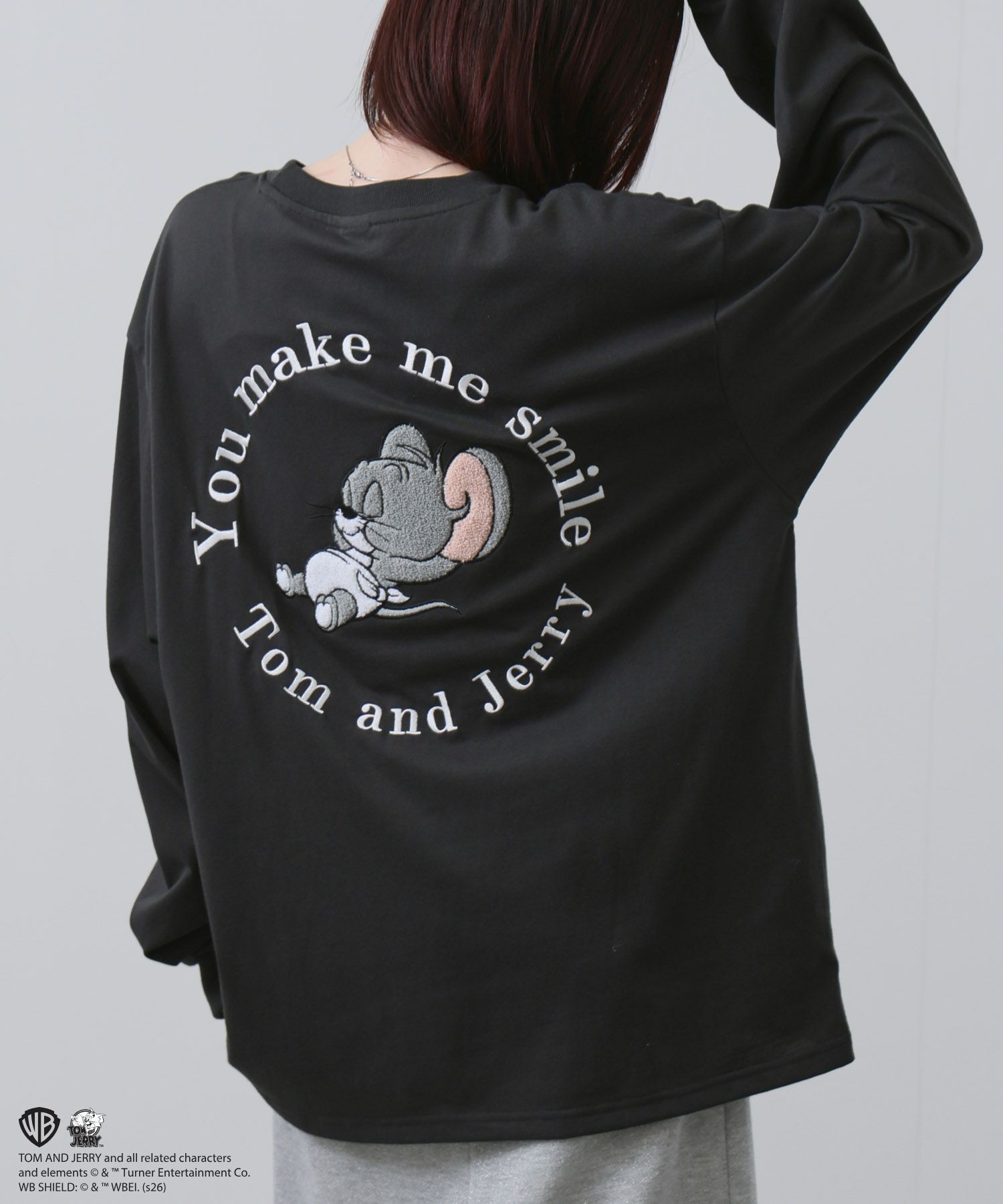 Tom and Jerry トムとジェリー Tシャツ メンズ 長袖 ロンT 綿混 大きめ