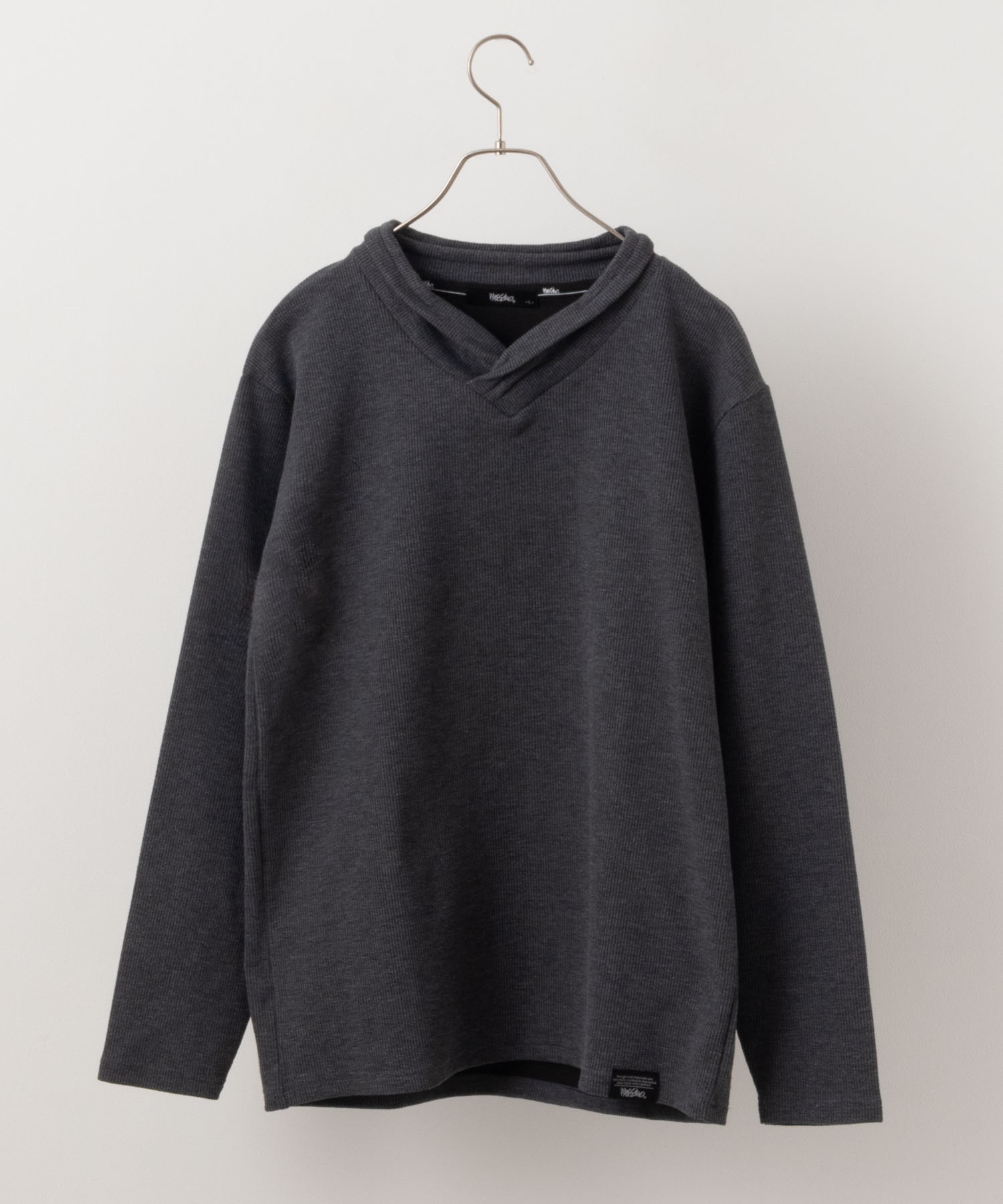 mossimo モッシモ Tシャツ メンズ 長袖 ストレッチ性 無地 ロンT ドレープネック トップ...