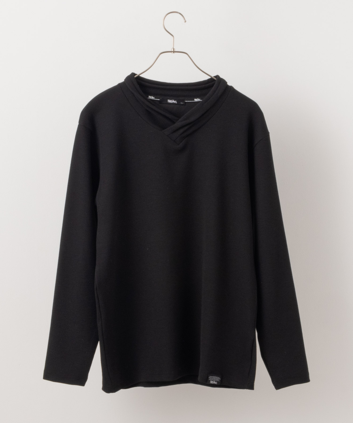 mossimo モッシモ Tシャツ メンズ 長袖 ストレッチ性 無地 ロンT ドレープネック トップ...