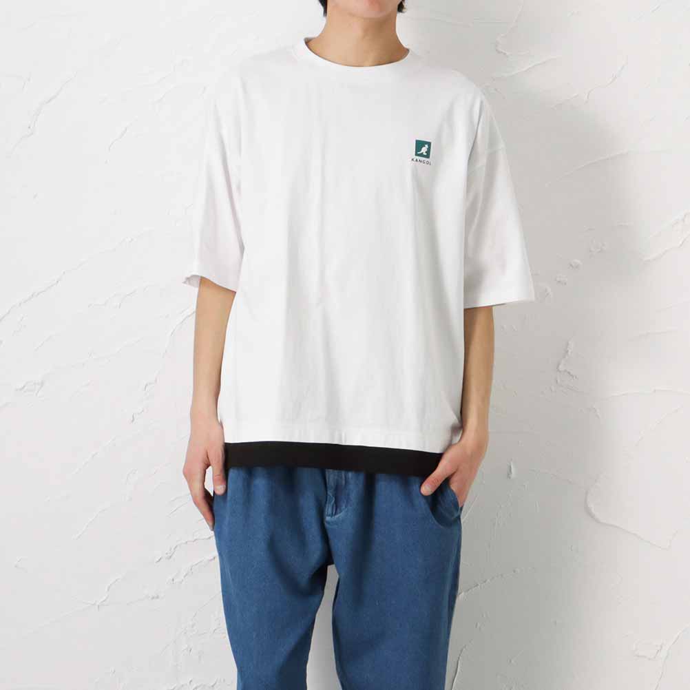 高品質の人気 KANGOL カンゴール 半袖Tシャツ 綿100% メンズ フェイク