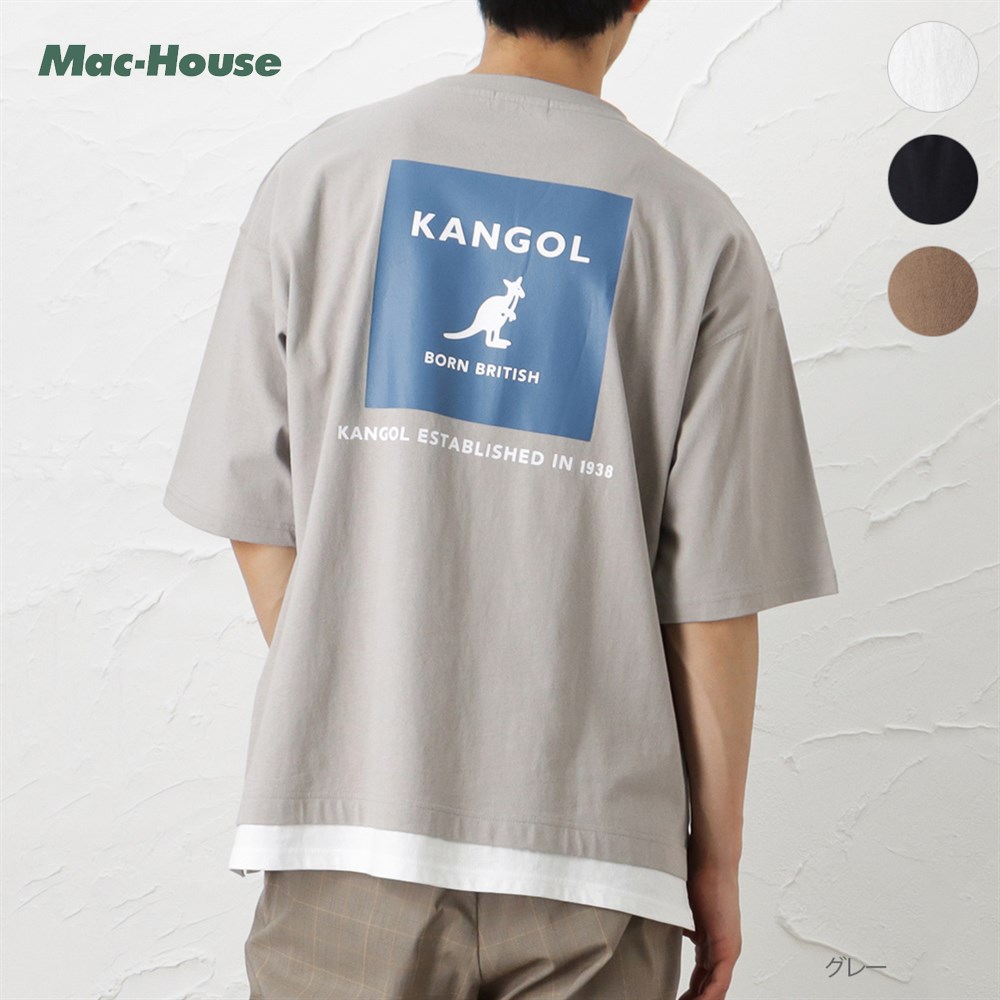 KANGOL カンゴール 半袖Tシャツ 綿100% メンズ コットン フェイク