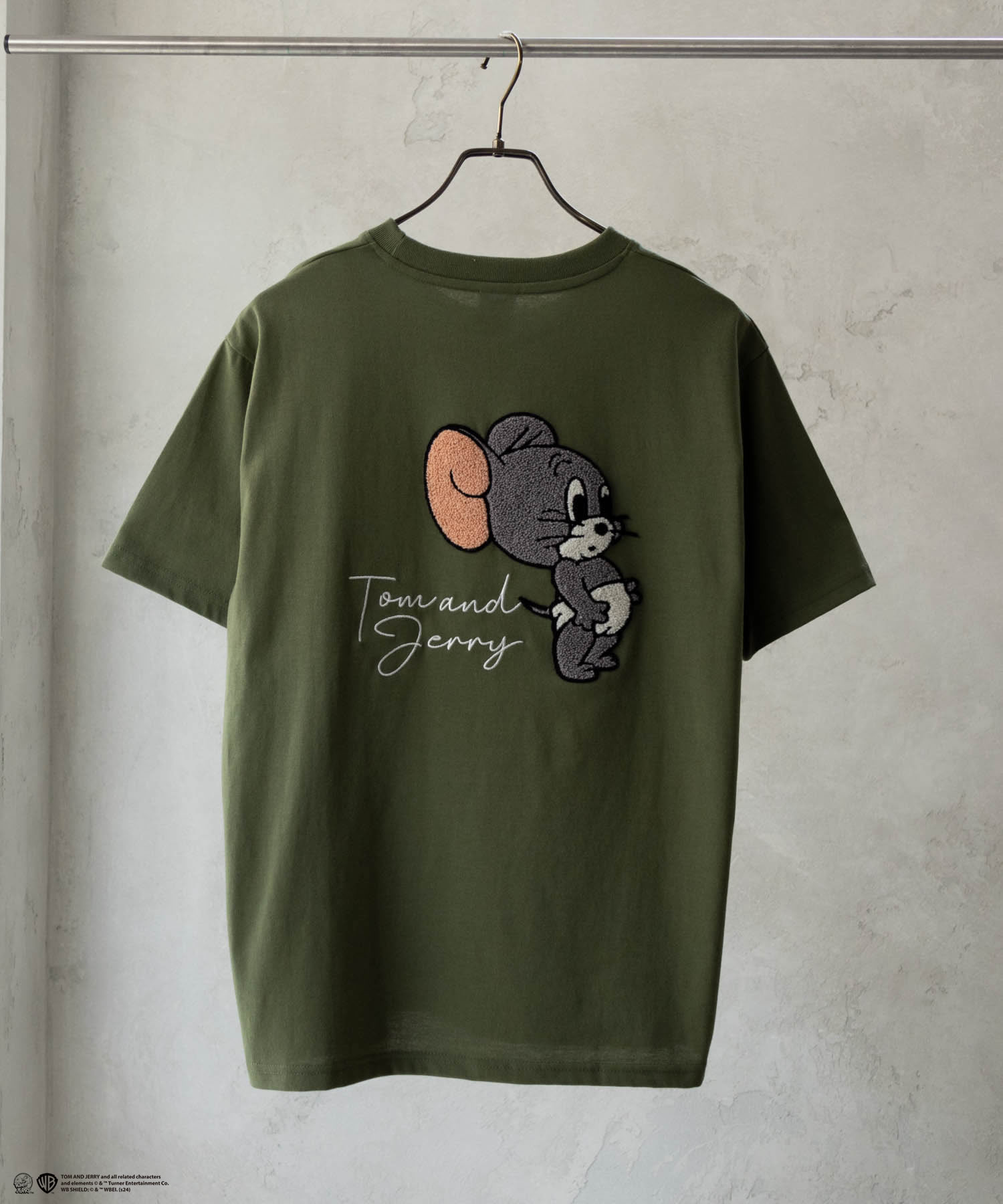 Tom and Jerry トムとジェリー 半袖Tシャツ ゆったり サガラ刺繍 キャラクター クルー...