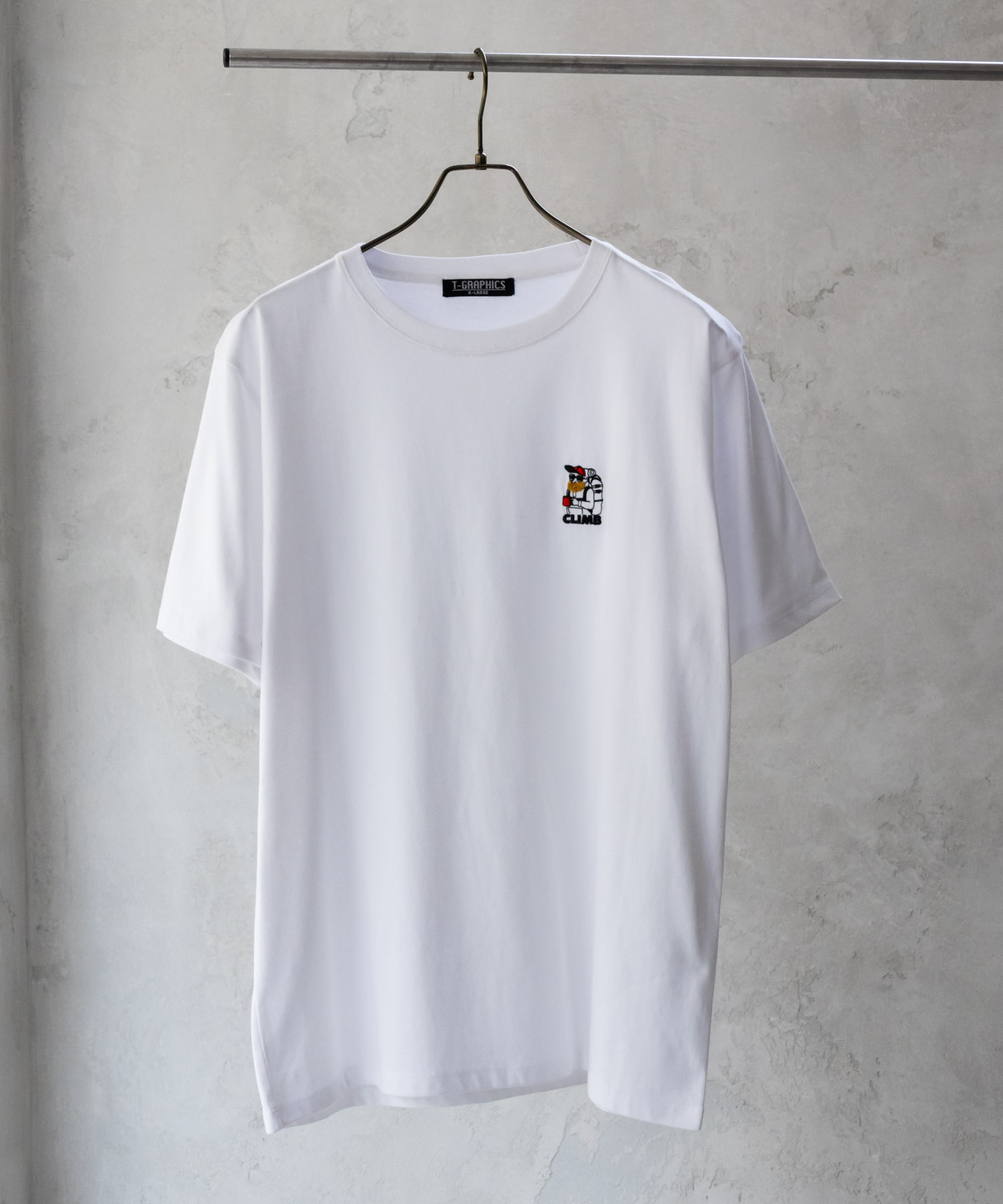 Tシャツ メンズ ワンポイント サガラ刺繍 クルーネック ネコポス対応 半袖 カットソー トップス