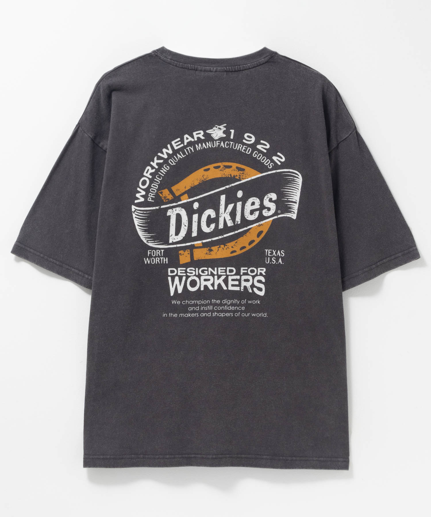 【Dickies】センターロゴ 半袖 Tシャツ グリーン / 送料無料 Dickies ディッキーズ Tシャツ 迷彩柄のロゴプリント 英字 文字