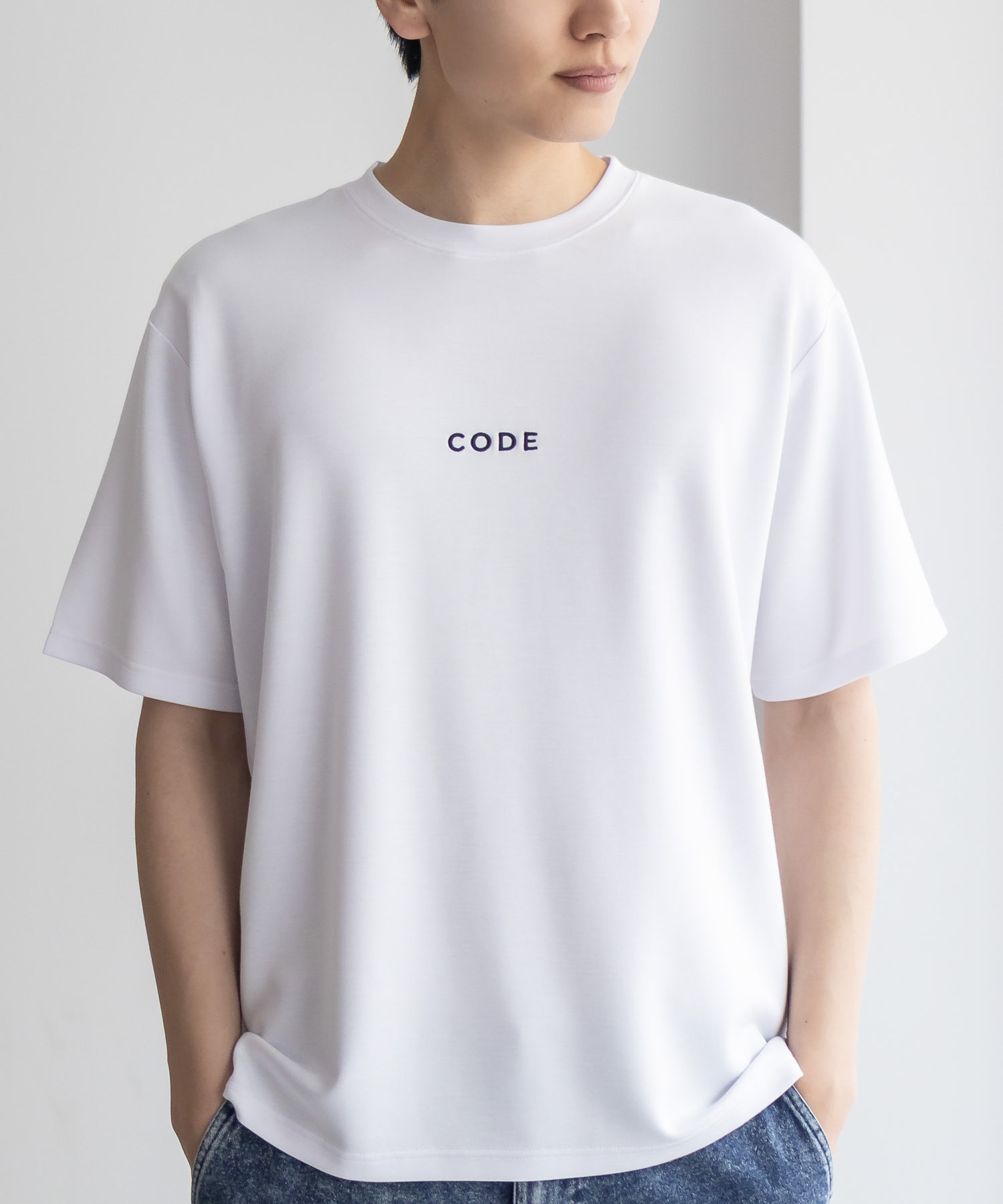 Tシャツ メンズ 半袖 ポンチ素材 接触冷感 ひんやり ストレッチ クルー