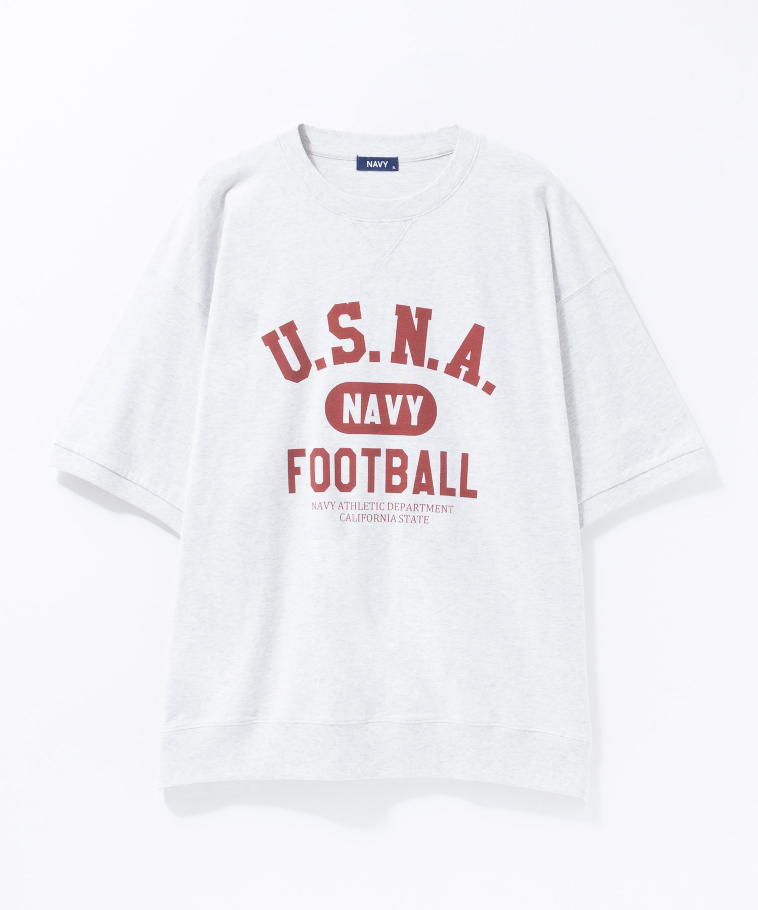 NAVY スウェット トレーナー Tシャツ メンズ 半袖 5分袖 綿100 