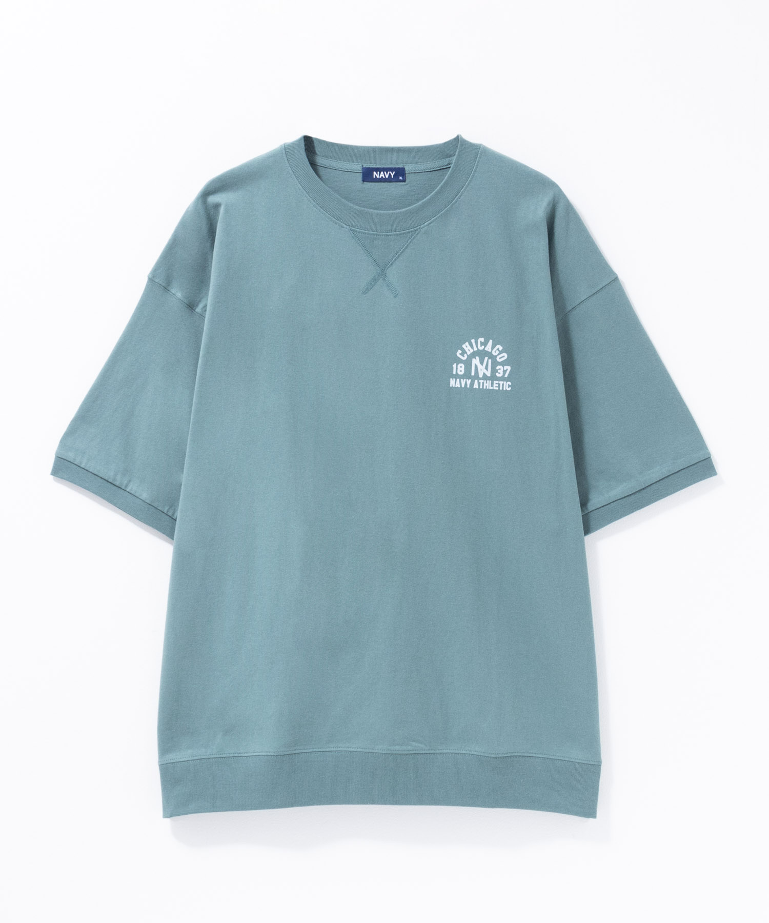 NAVY スウェット トレーナー Tシャツ メンズ 半袖 5分袖 綿100 