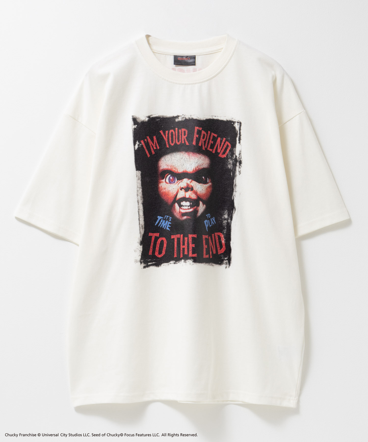 チャッキー Tシャツ メンズ 半袖 5分袖 綿混 チャイルド・プレイ