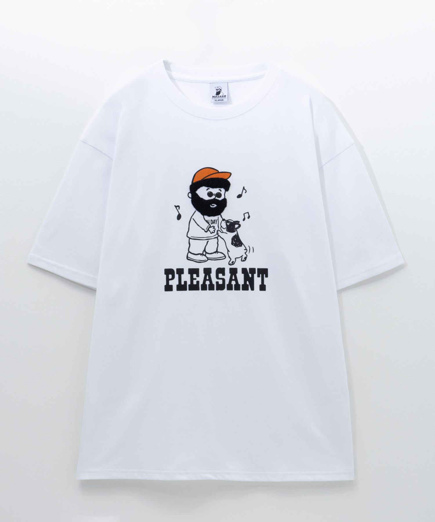 Tシャツ メンズ 半袖 5分袖 綿混 大きめ ゆったり オジサン サガラ刺繍