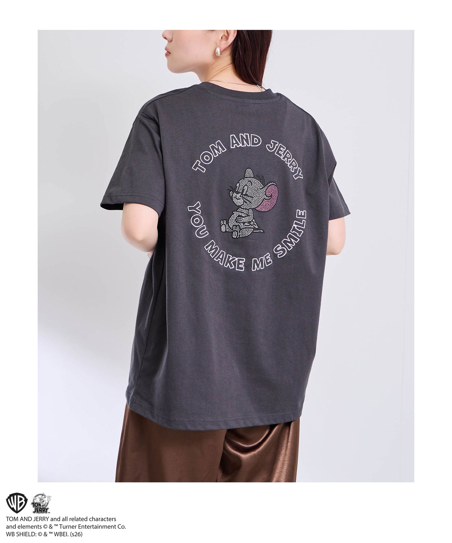民*ん様 FOXEY半袖トップス Tシャツ 38 ラインストーンロゴ希少 '23 Tom and Jerry トムとジェリー Tシャツ メンズ レディース 半袖