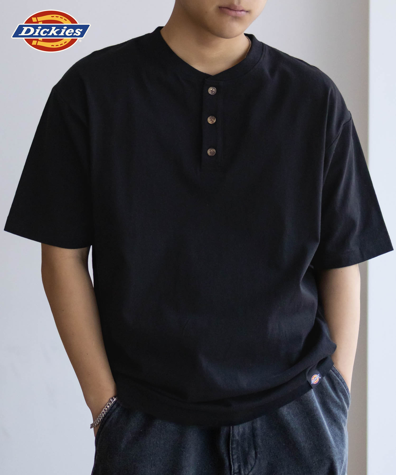 Dickies ディッキーズ Tシャツ メンズ 半袖 綿100％ コットン ヘンリーネック シンプル...