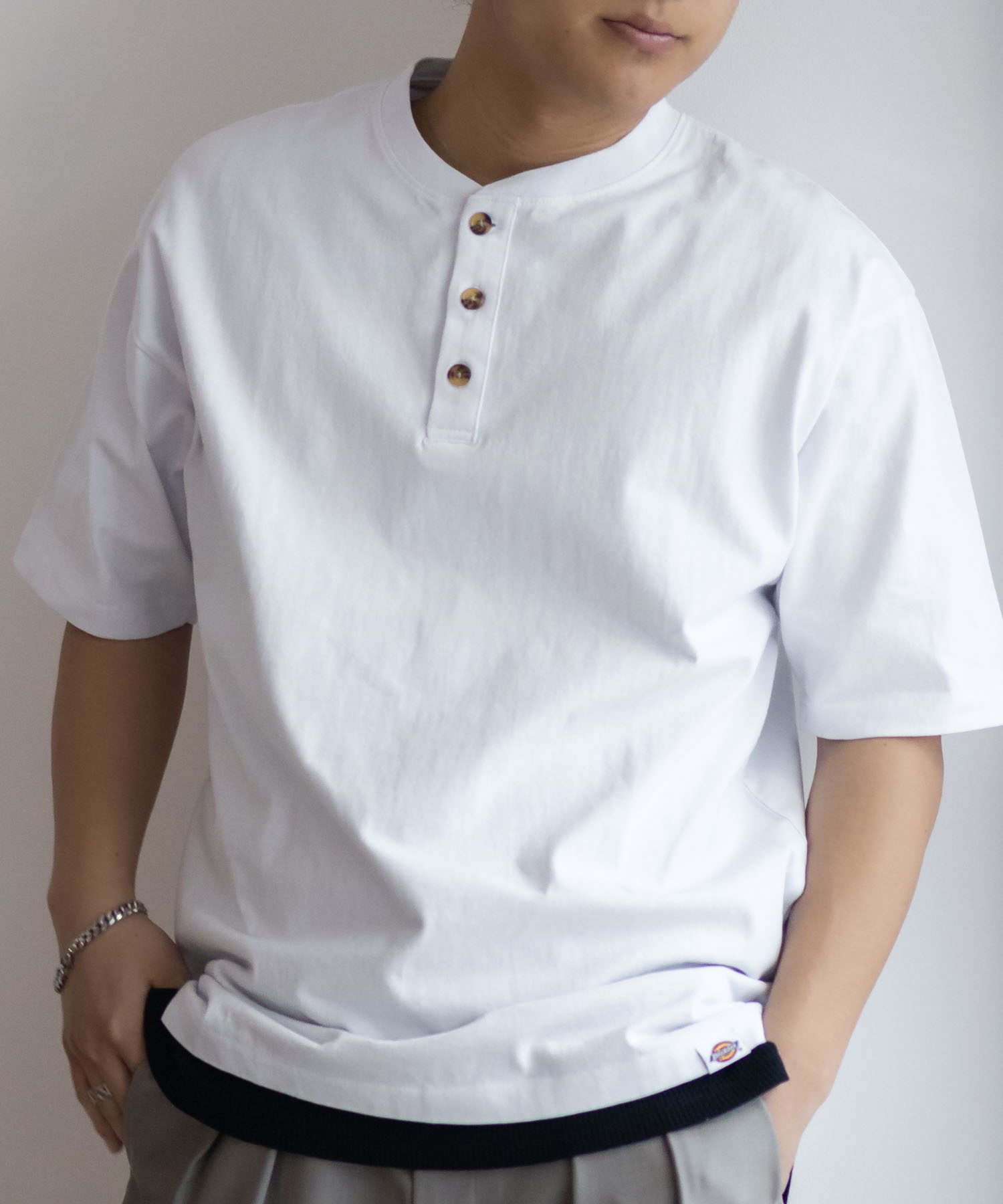 Dickies ディッキーズ Tシャツ メンズ 半袖 綿100％ コットン ヘンリーネック シンプル...