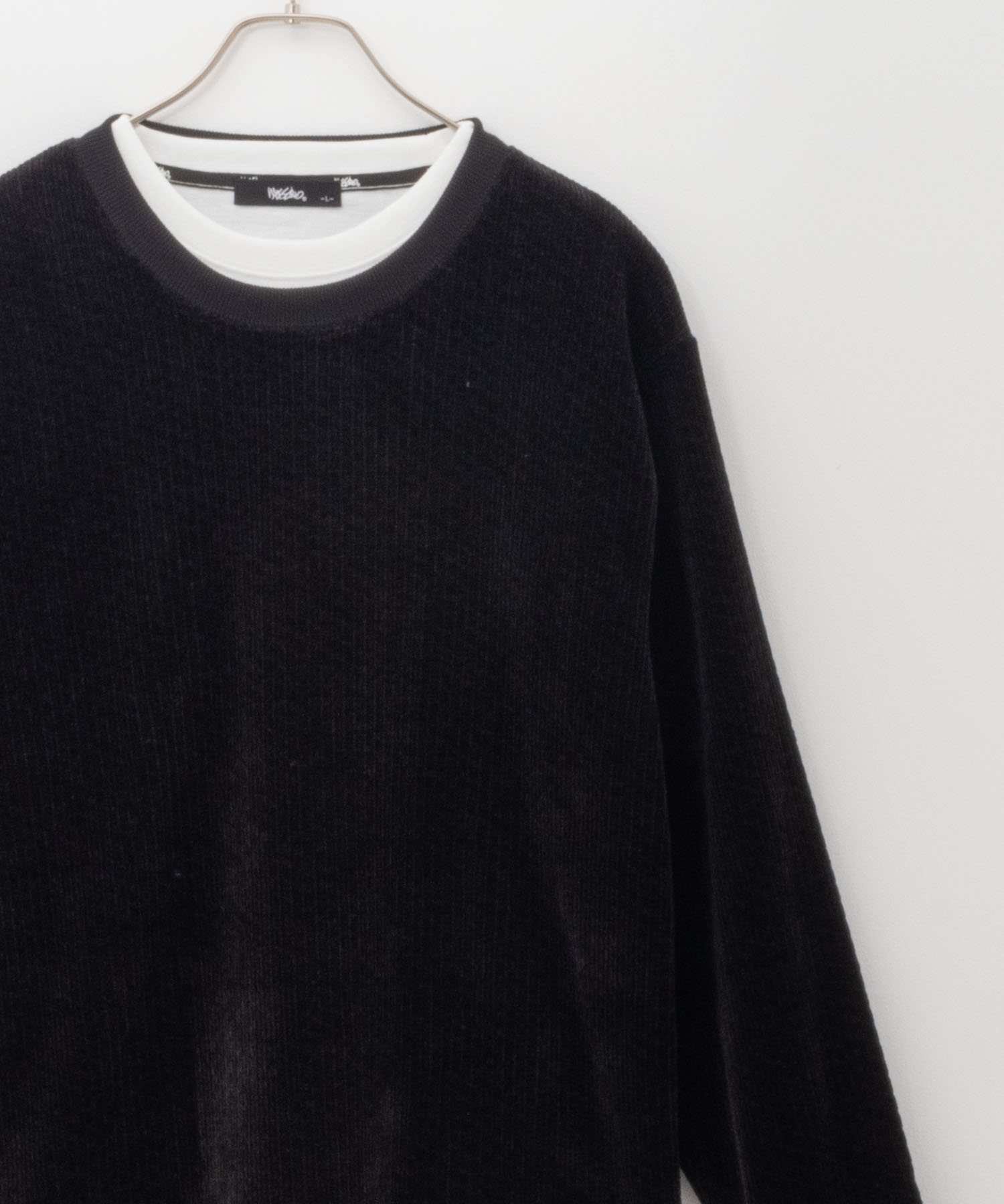 mossimo モッシモ ニット セーター 長袖Tシャツ アンサンブル メンズ 起毛 無地 ロンT ...