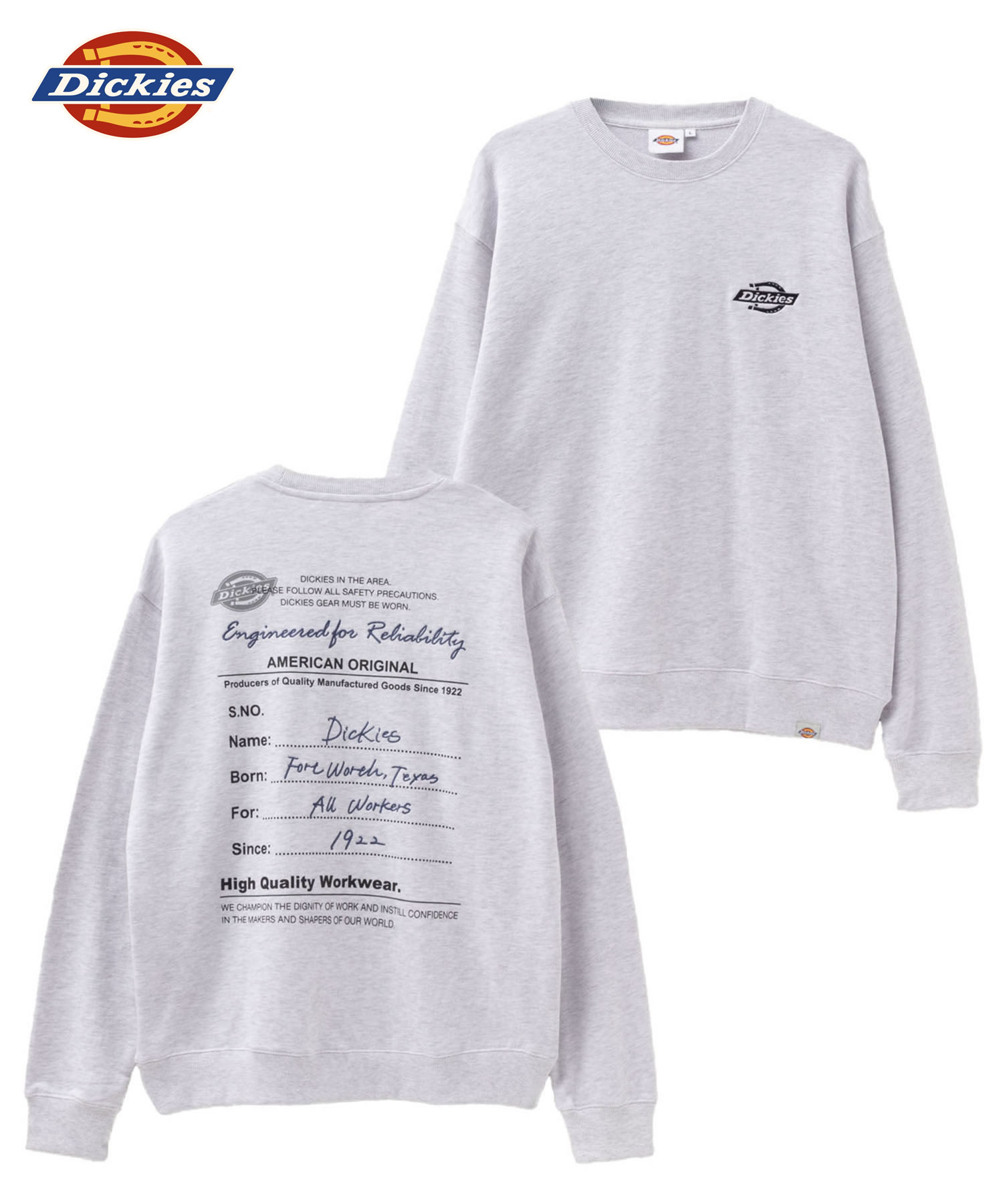 Dickies ディッキーズ 裏毛 トレーナー メンズ 長袖 プルオーバー スウェット トップス