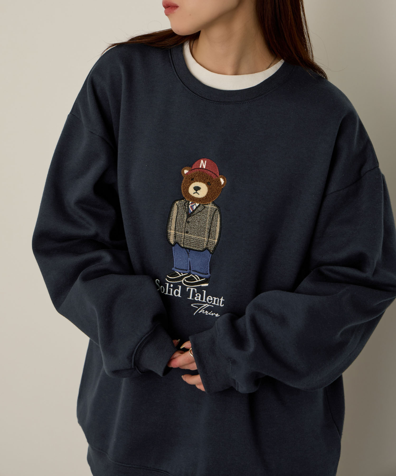 Quash（クアッシュ） 裏起毛 トレーナー メンズ 暖かい ベアー クマ