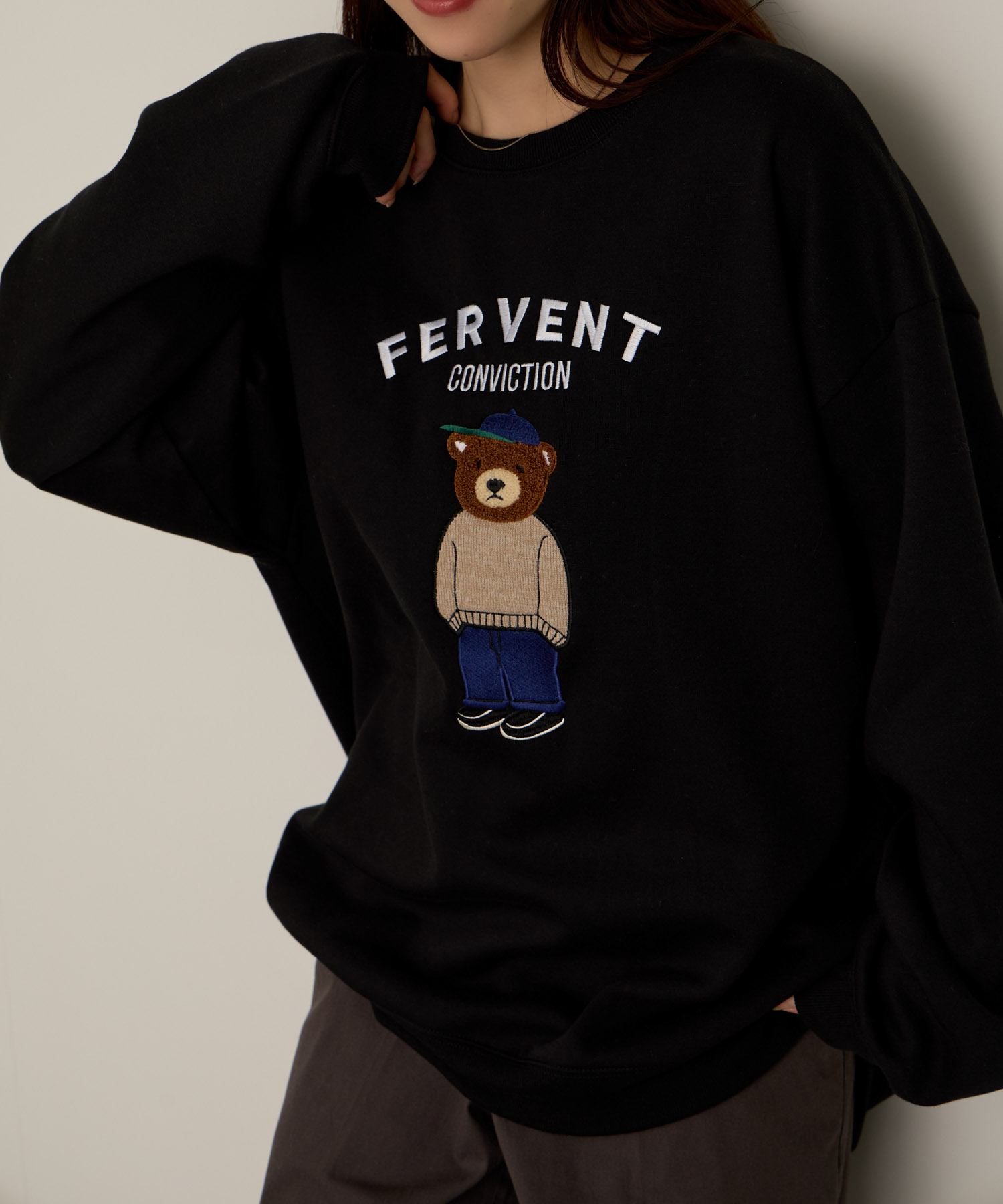 Quash（クアッシュ） 裏起毛 トレーナー メンズ 暖かい ベアー クマ