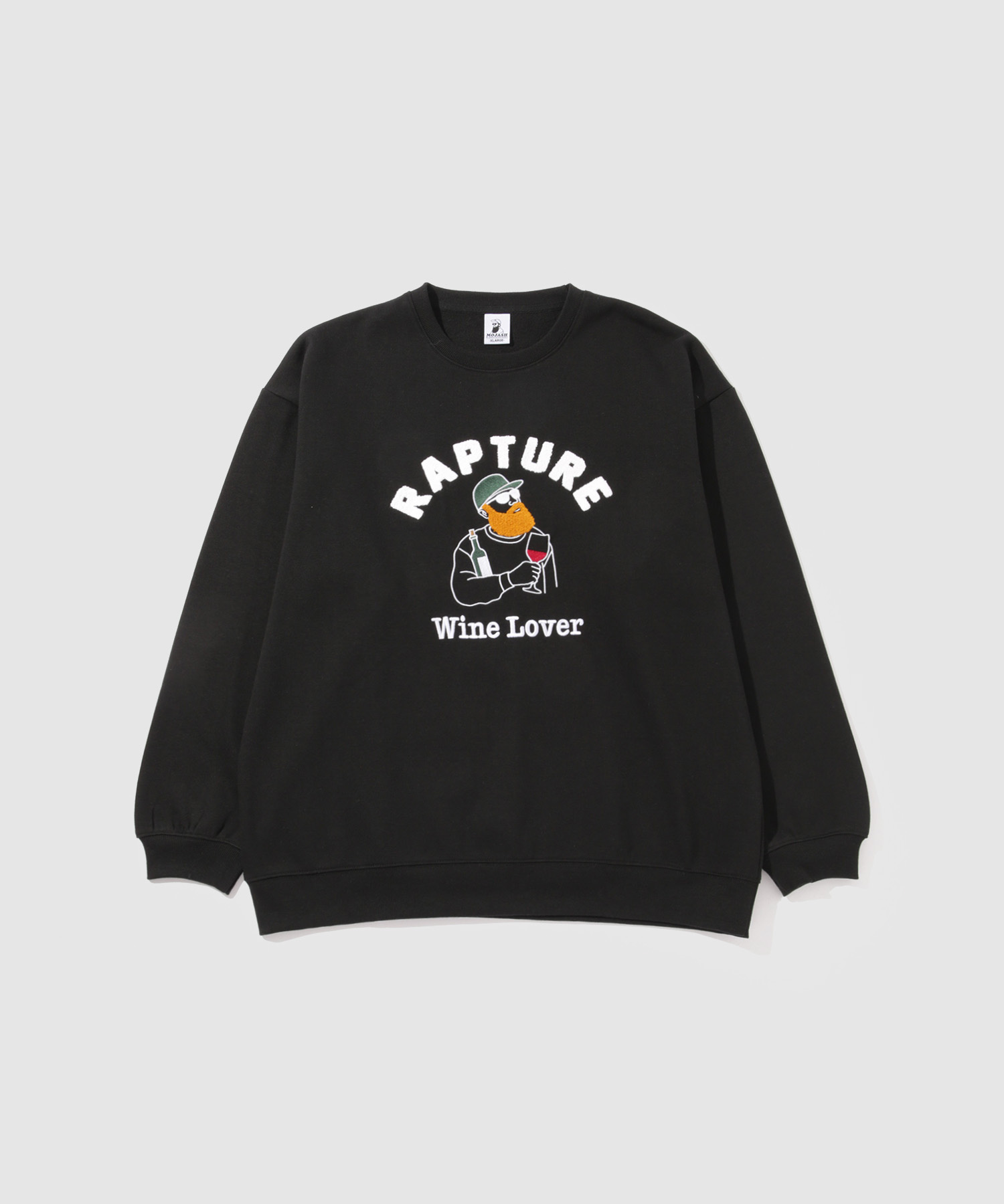 裏起毛 トレーナー メンズ 暖かい スウェット 髭 おじさん サガラ刺繍