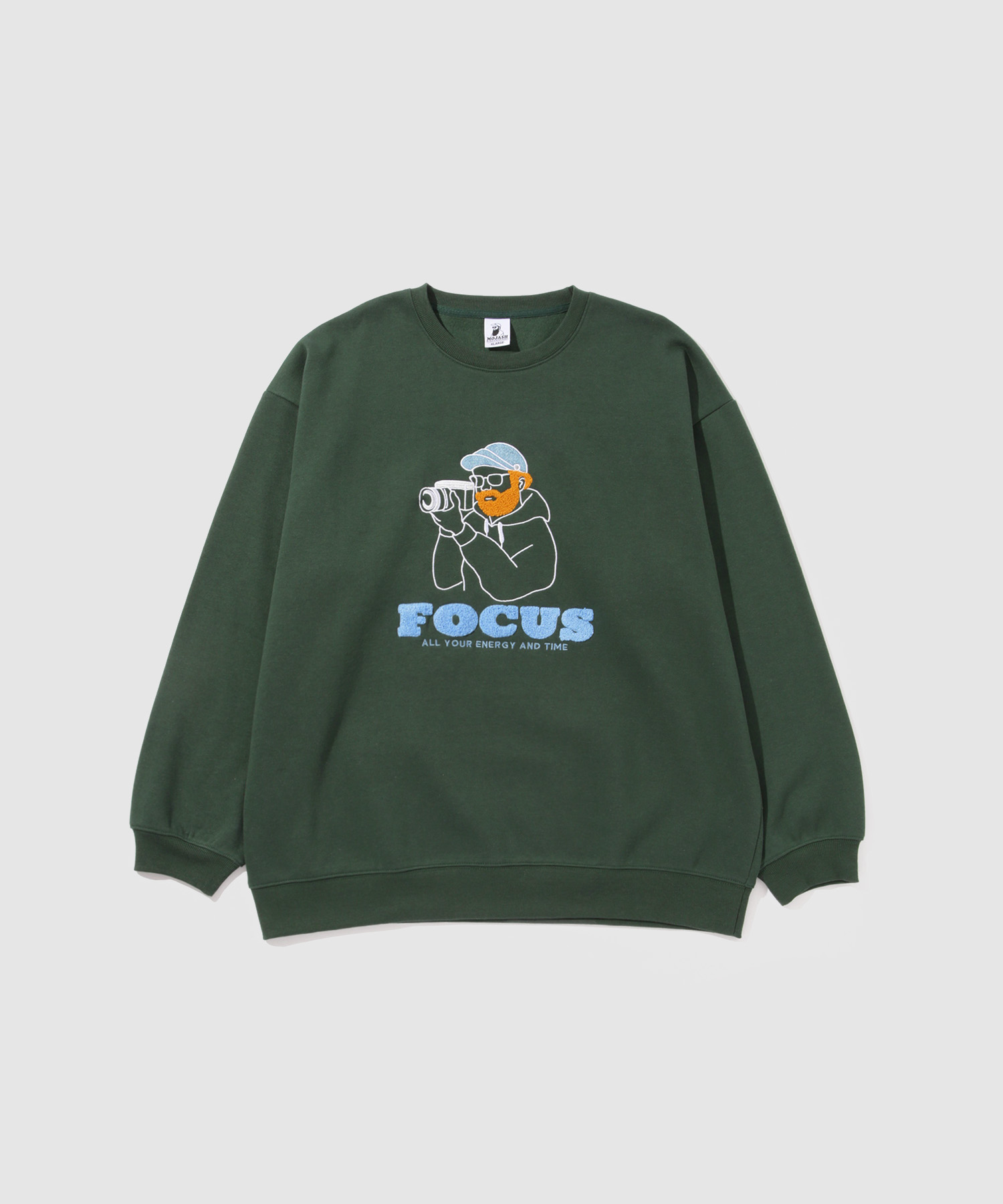 裏起毛 トレーナー メンズ 暖かい スウェット 髭 おじさん サガラ刺繍