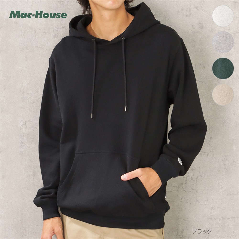 DRT パーカー USAサイズM ブラック フーディー ブラック 【GENUINE DICKIES】裏起毛ワンポイント刺繍フルジップ