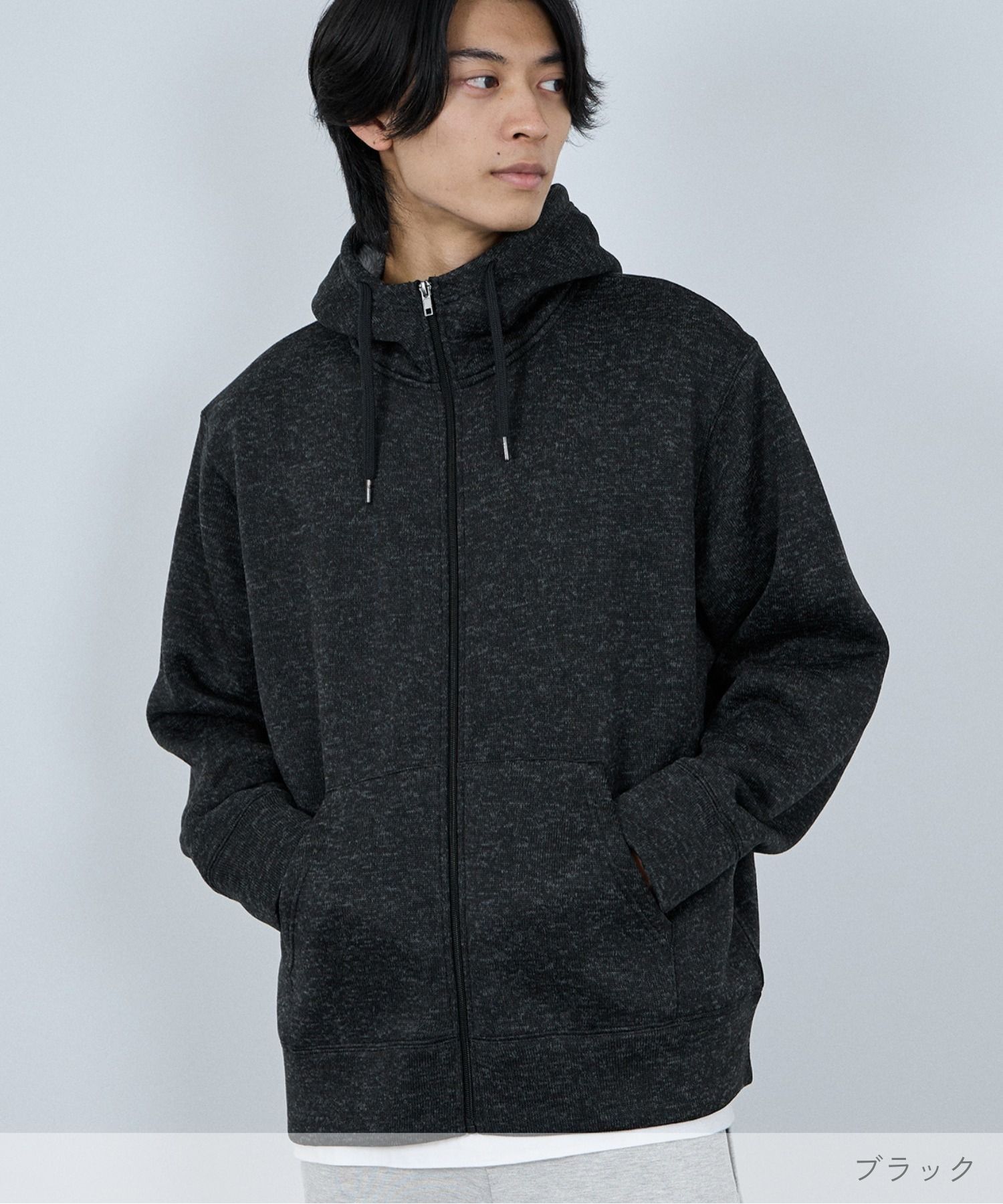 NAVY パーカー メンズ スウェット ニットフリース 裏ボア 暖かい