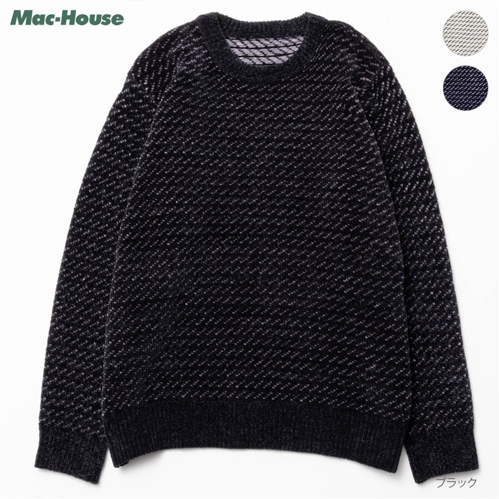セーターハウス SWEATER HOUSE 正規販売店 メンズ クルーネックセーター CREW NECK KNIT SWEATER 1KN1478 6008 105 NAVY MELANGE クリスマス プレゼント ラッピング 01234000071.jpg