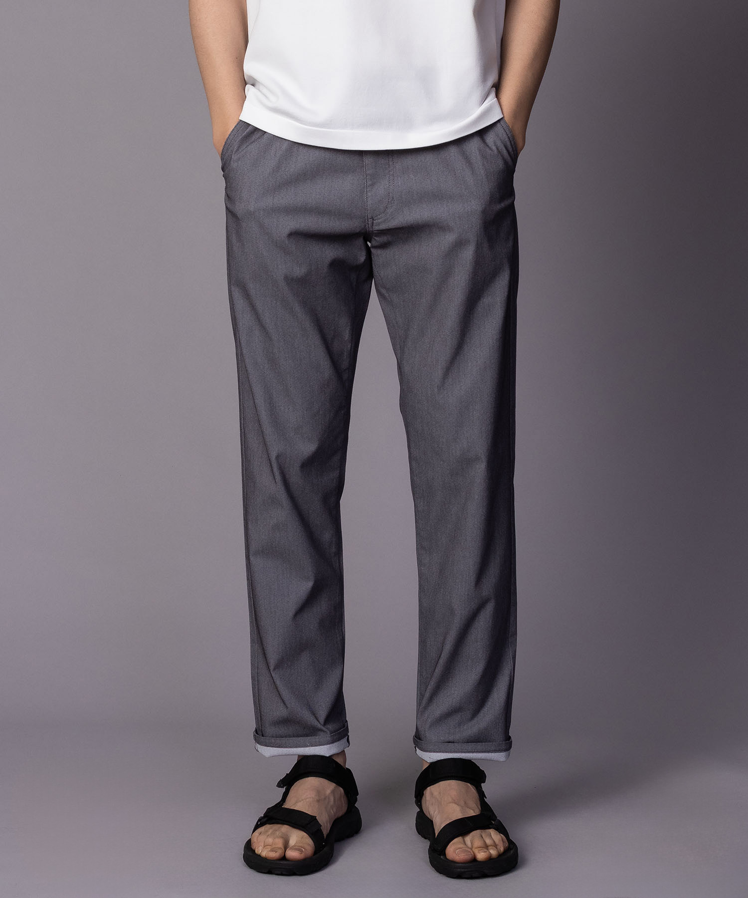 NAVY ストレートパンツ メンズ 抗菌 防臭 冷感 ドライ 軽量 ストレッチ