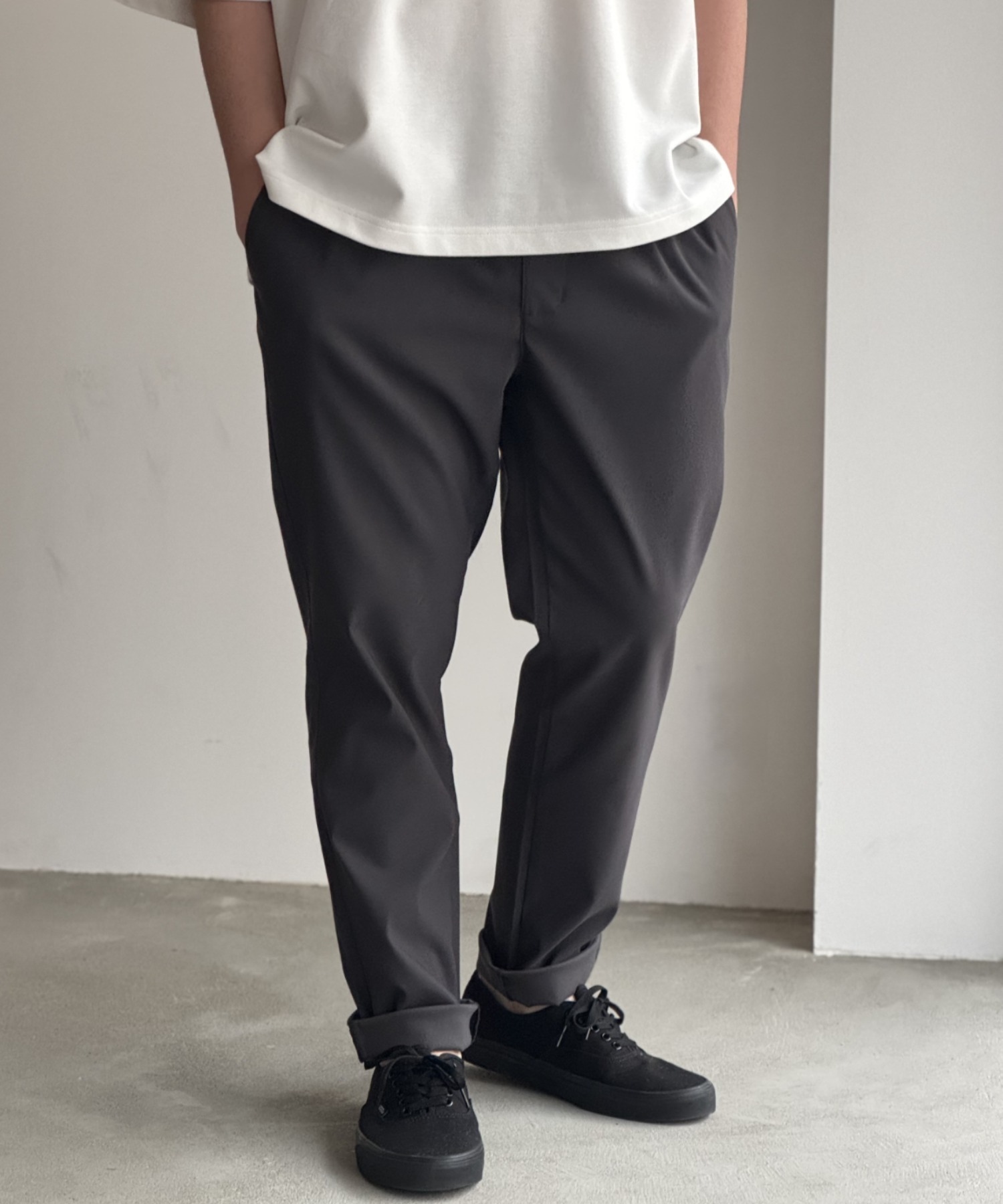 イージーパンツ テーパードパンツ メンズ ストレッチ 抗菌 防臭 ドライ ツイルパンツ ボトムス マ...