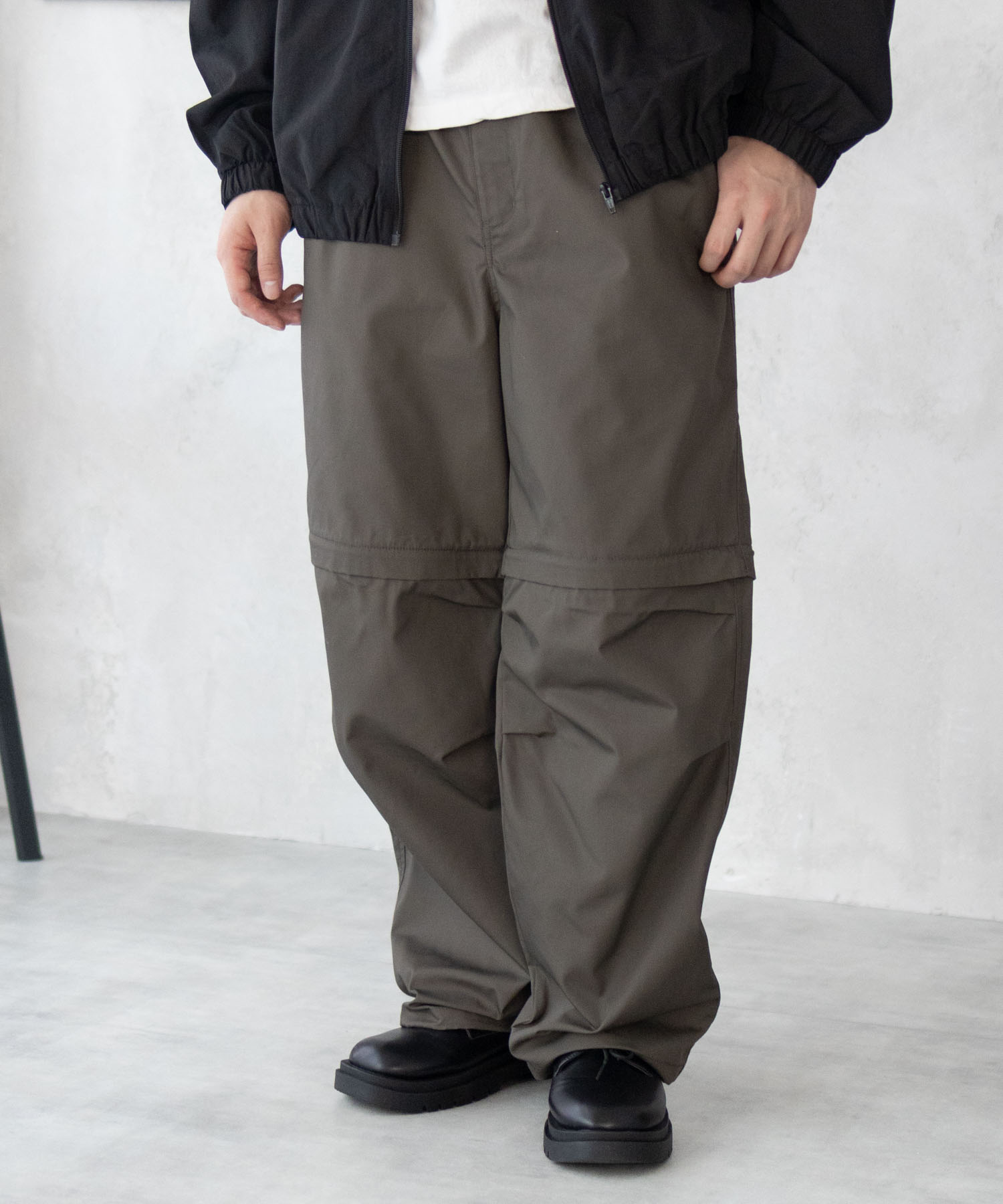 コンバーチブルパンツ メンズ ショートパンツ ウエストゴム 紐 ポケット トレッキングパンツ ボトム...