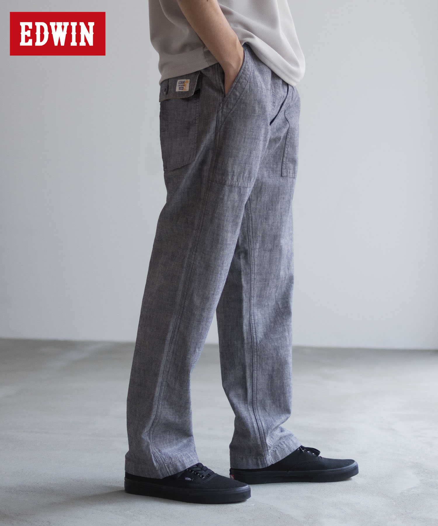 EDWIN エドウィン ベイカーパンツ メンズ 吸湿性 速乾性 ドライ ストレッチ デニムパンツ ボトムス | EDWIN | 01